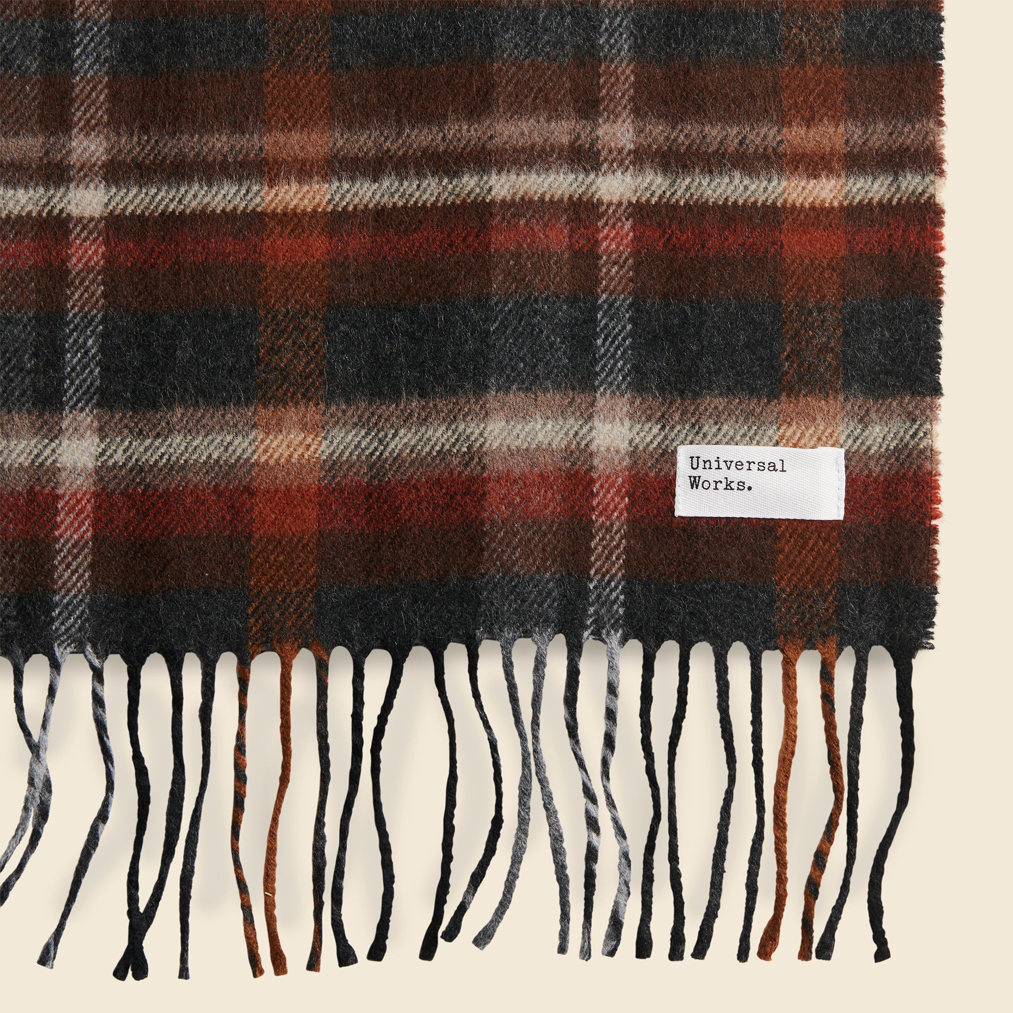 2-Ply Check Scarf - Brown - Image 2