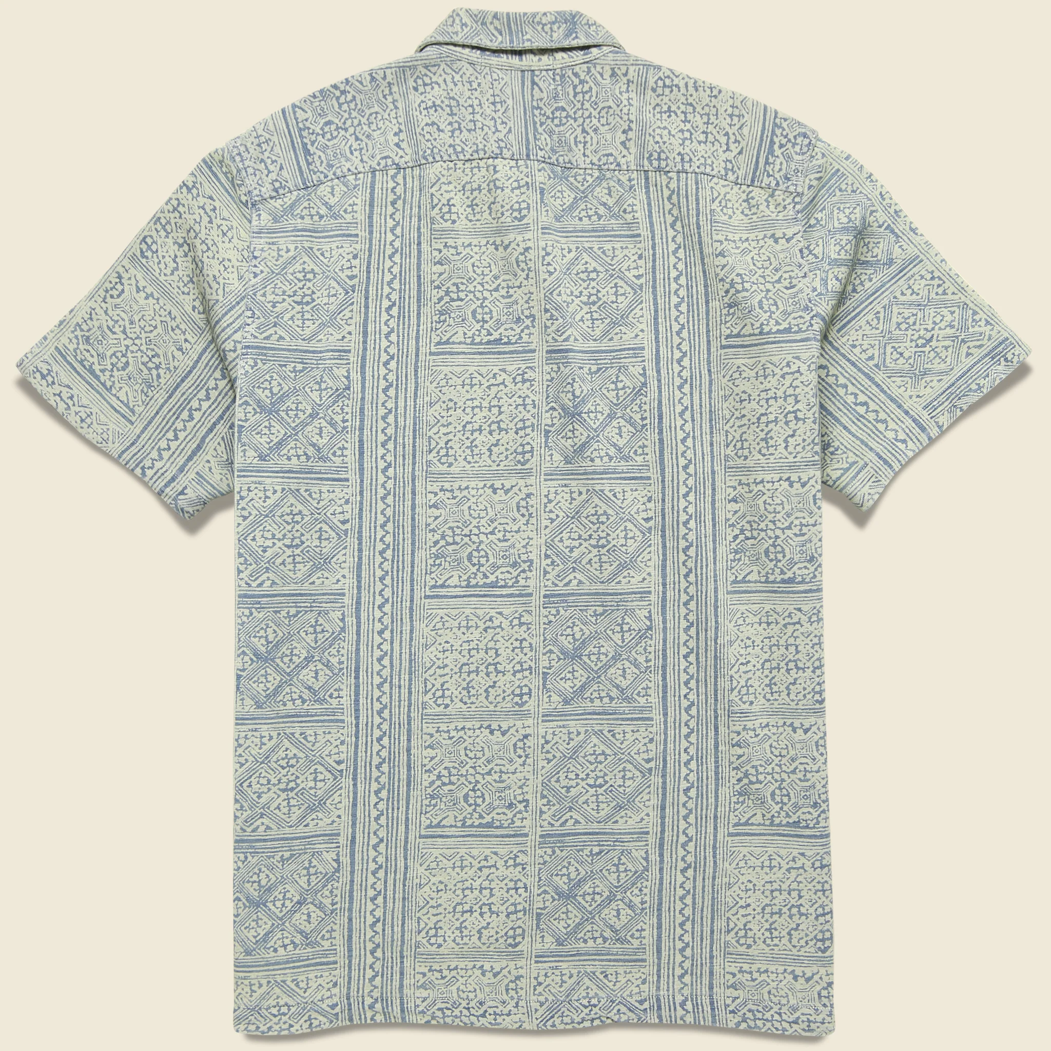 Bandana Print Jersey Camp Shirt - Indigo/Cream - Image 2