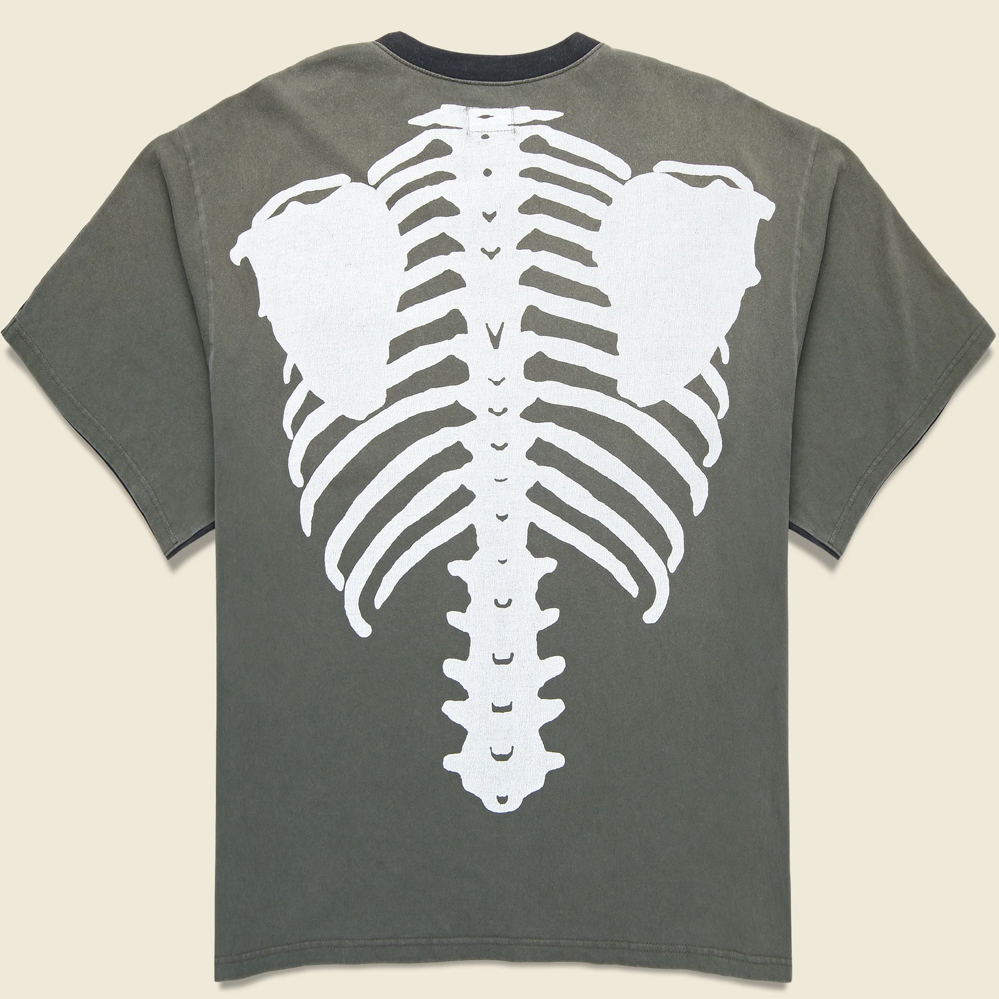 2 Tone Bone Pocket Tee - Black - Image 2