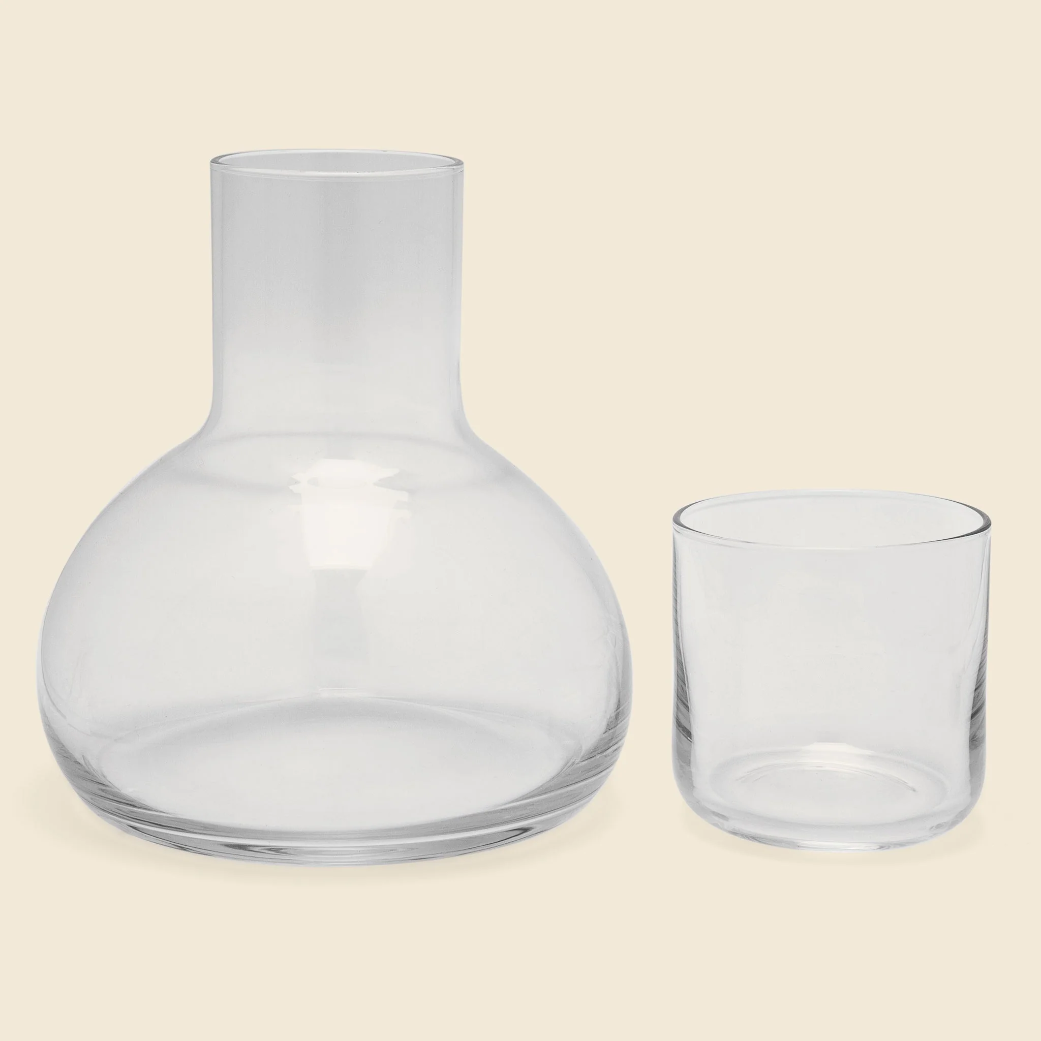 Simple Glass Carafe & Cup