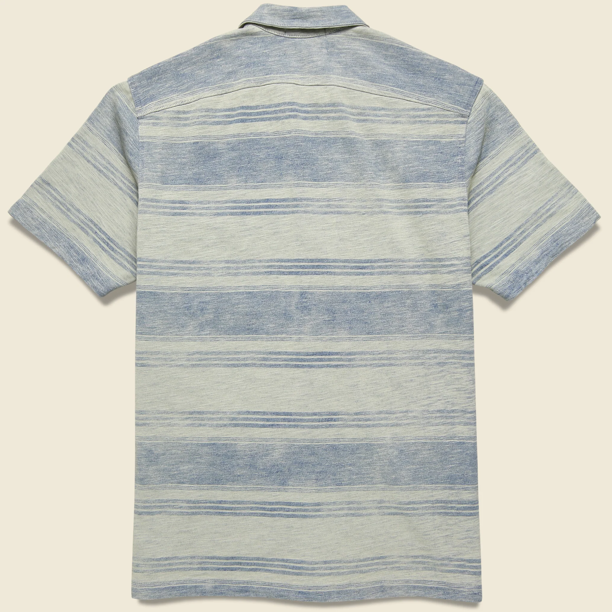 3 Pocket Jersey Camp Shirt - Indigo/Cream Stripe - Image 2