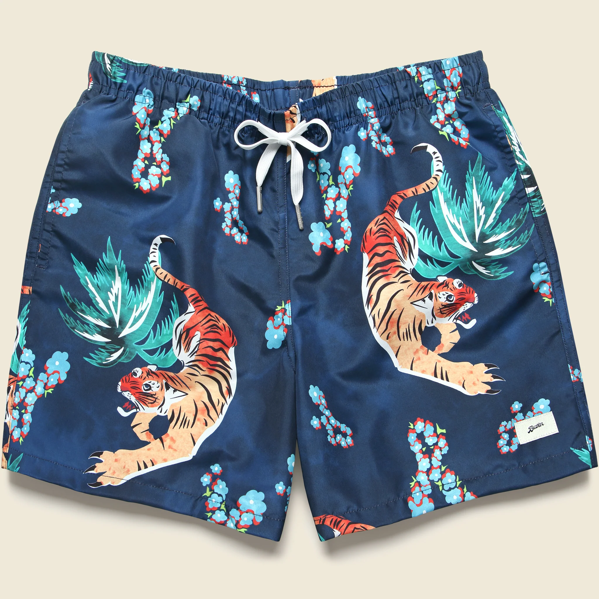 5.5" Tiger Swim Trunks - Navy