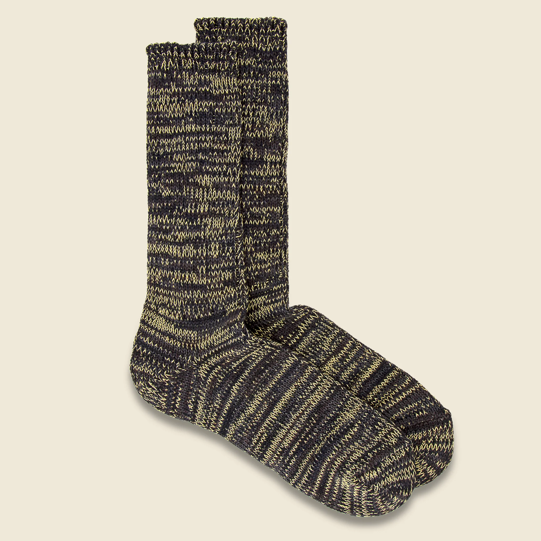 5 Color Mix Crew Sock - Black
