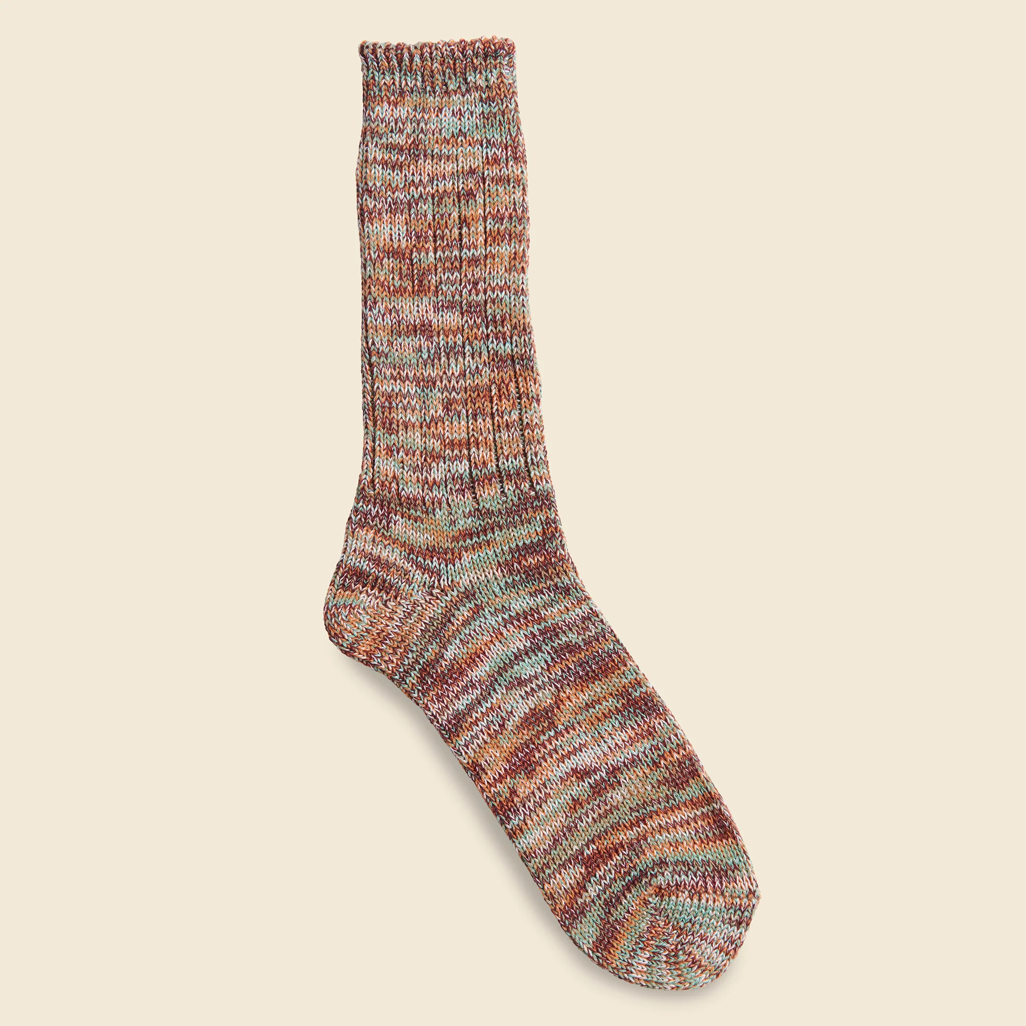 5 Color Mix Crew Sock - Wine