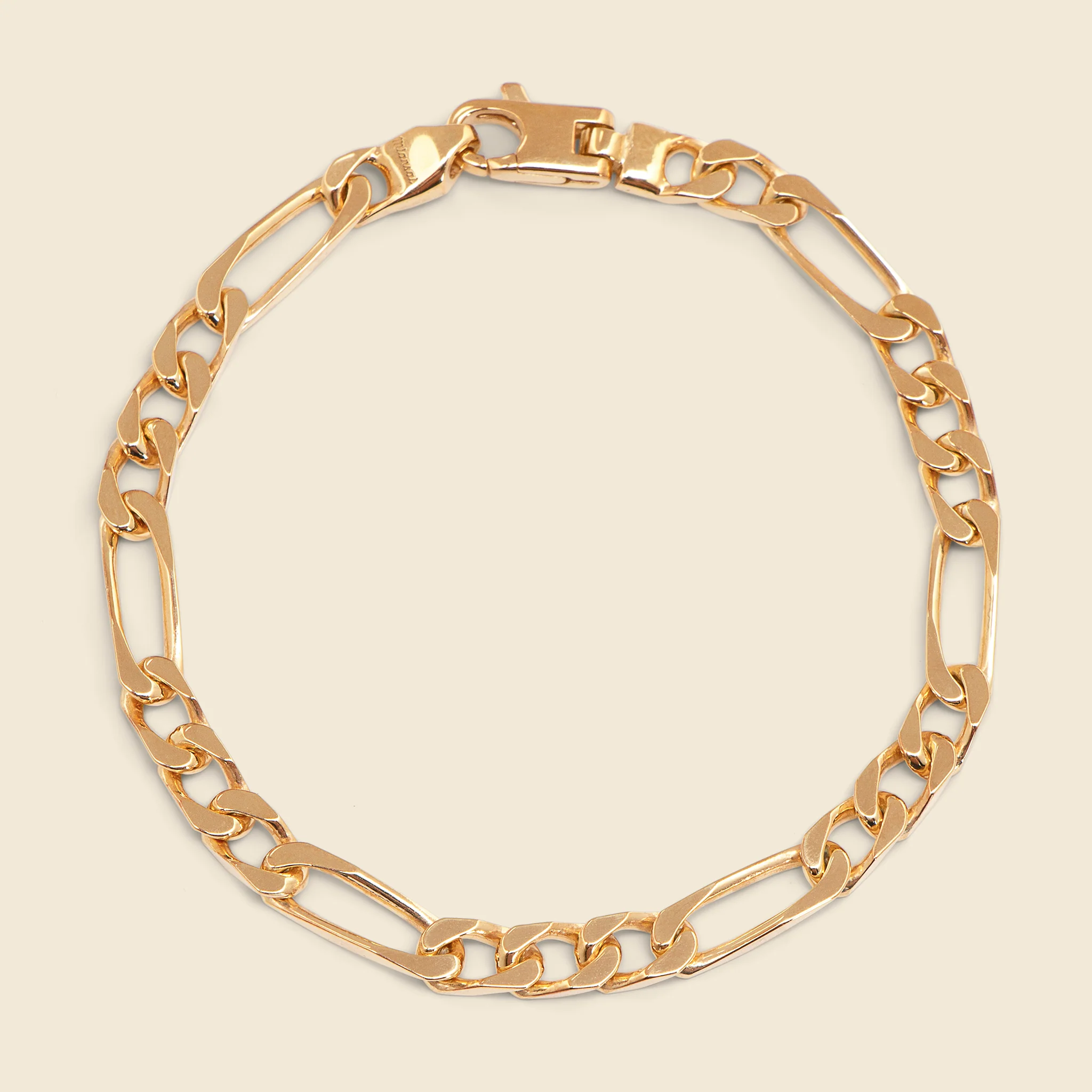 5mm Figaro Chain Bracelet - Gold Vermeil