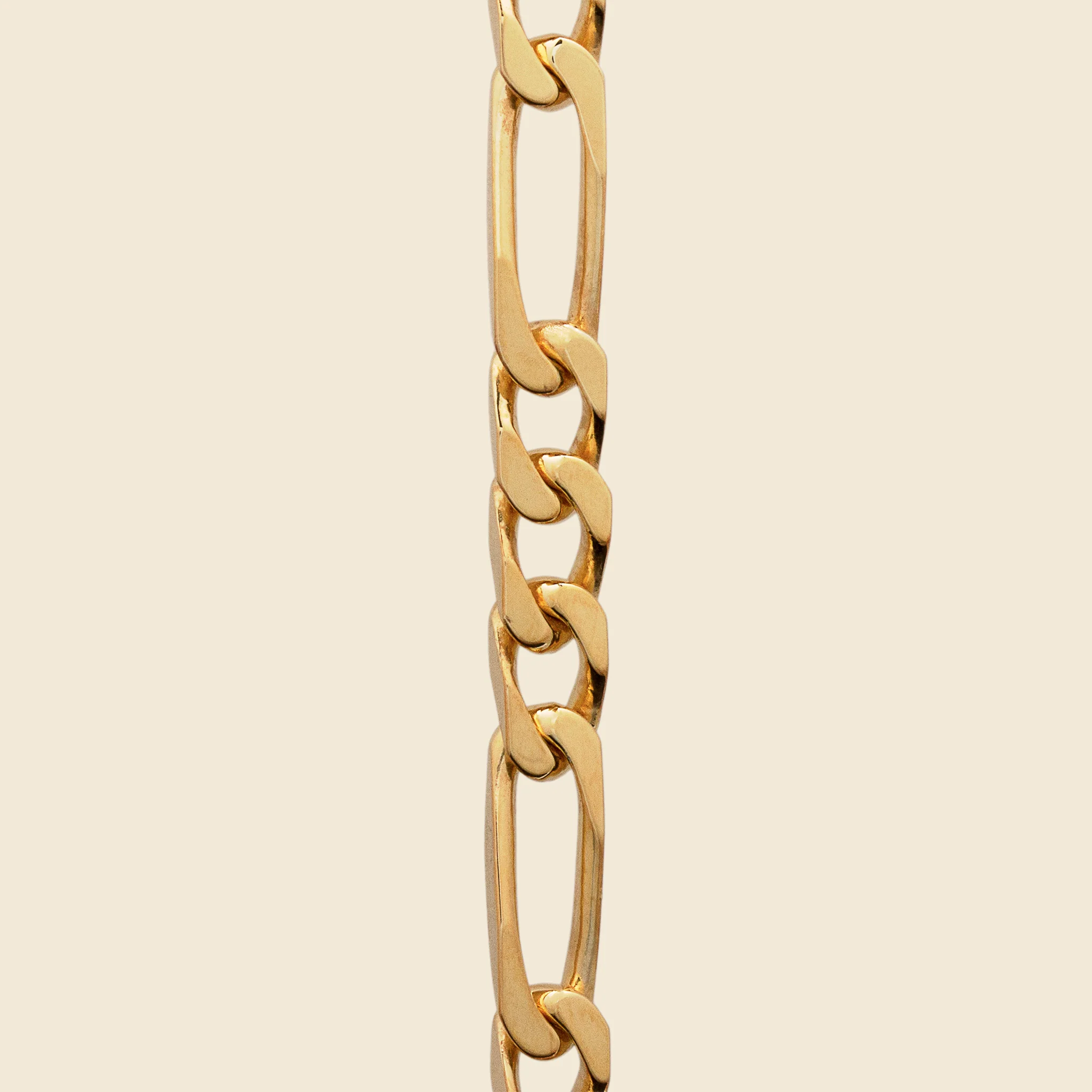 5mm Figaro Chain Bracelet - Gold Vermeil - Image 2