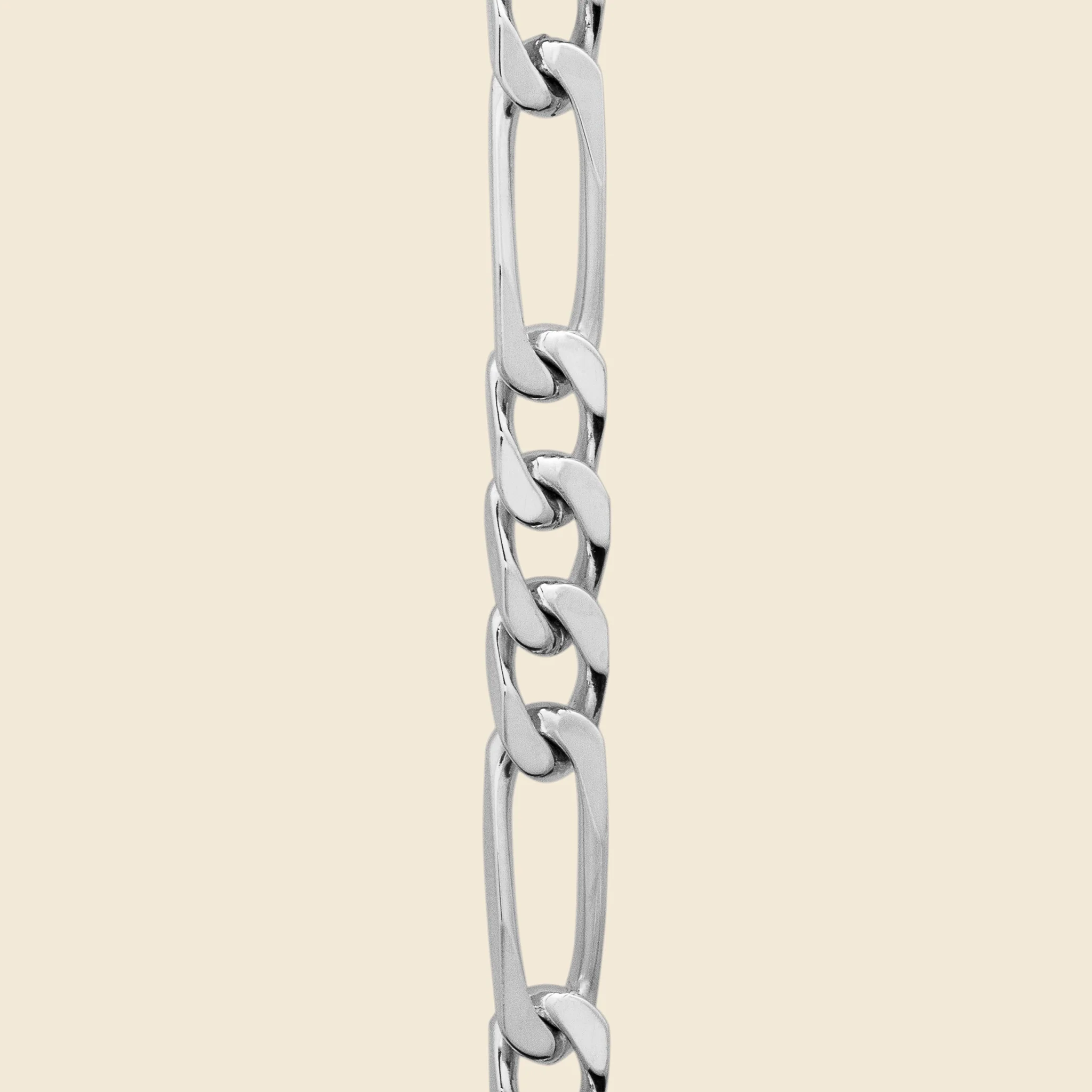 5mm Figaro Chain Bracelet - Sterling Silver - Image 2