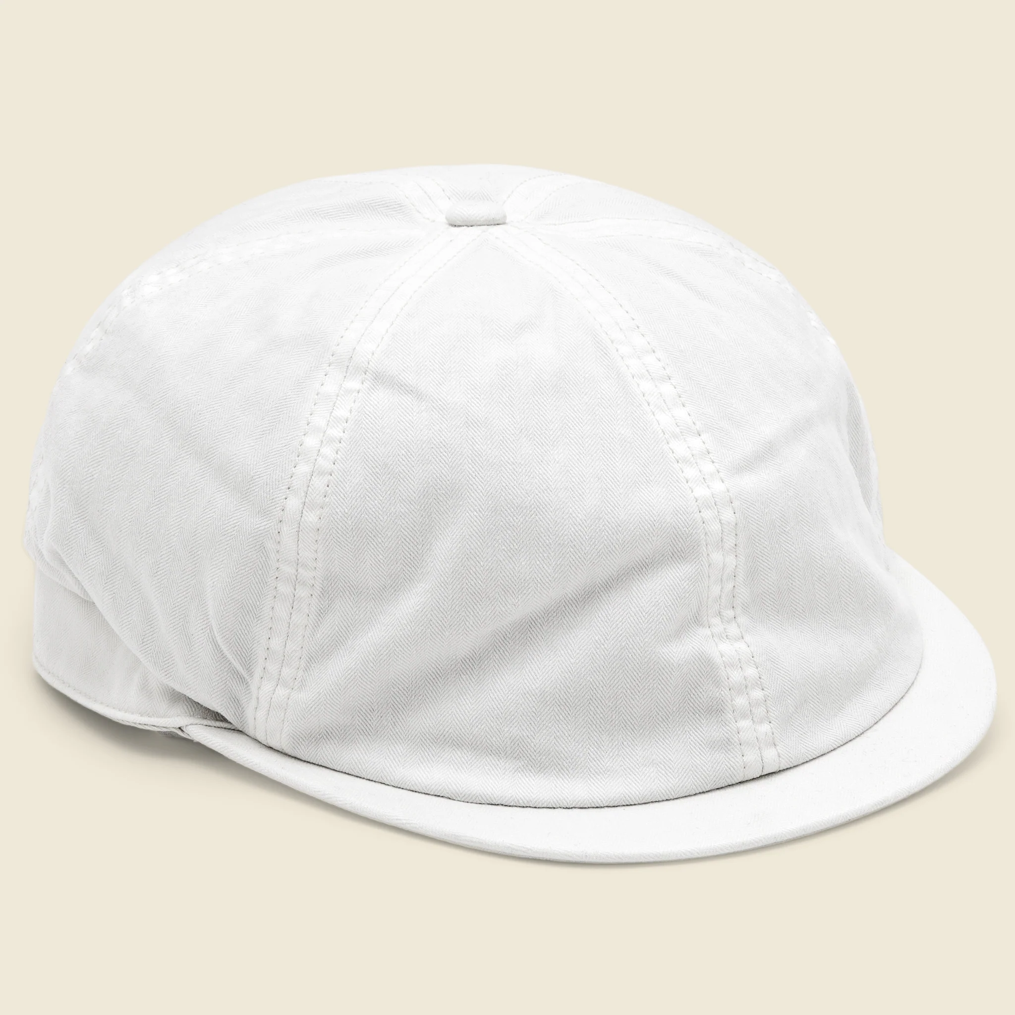 6 Panel Newsboy Cap - Antique White