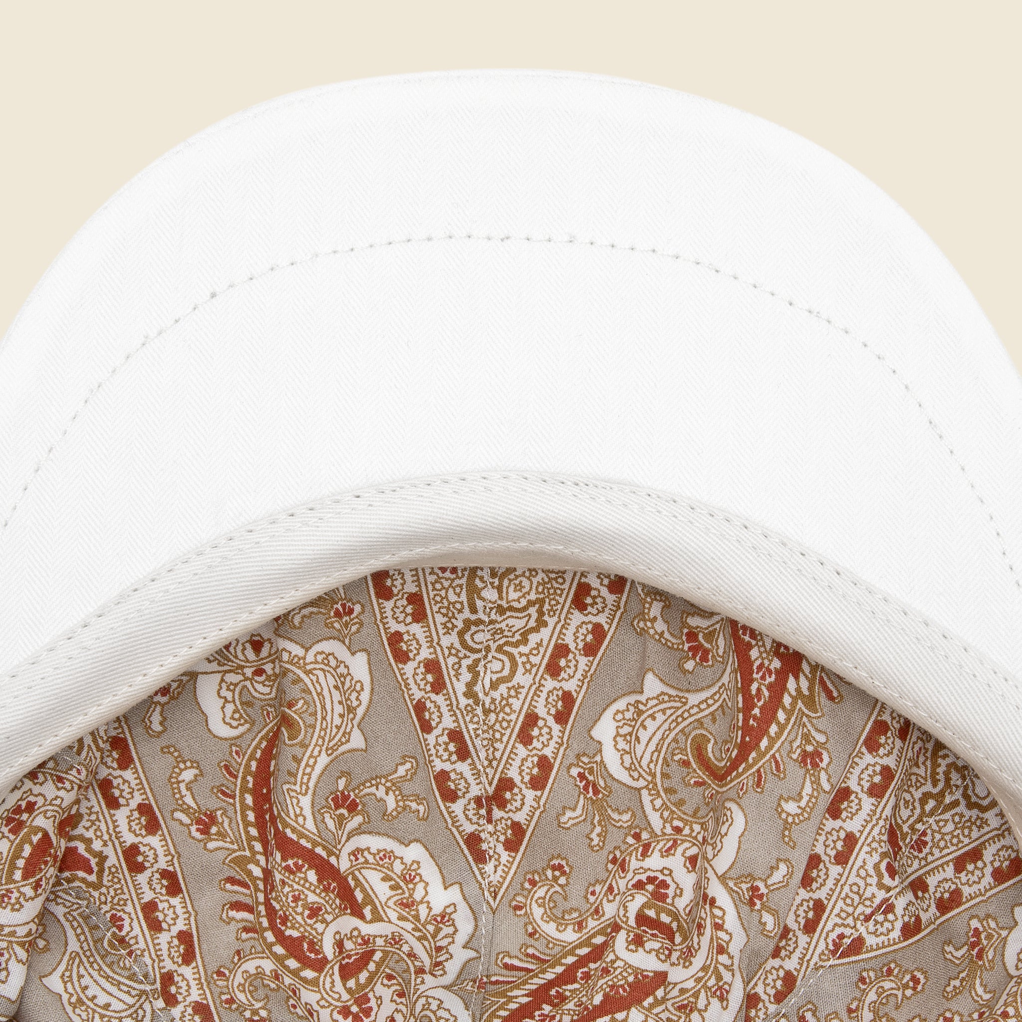 6 Panel Newsboy Cap - Antique White - Image 2