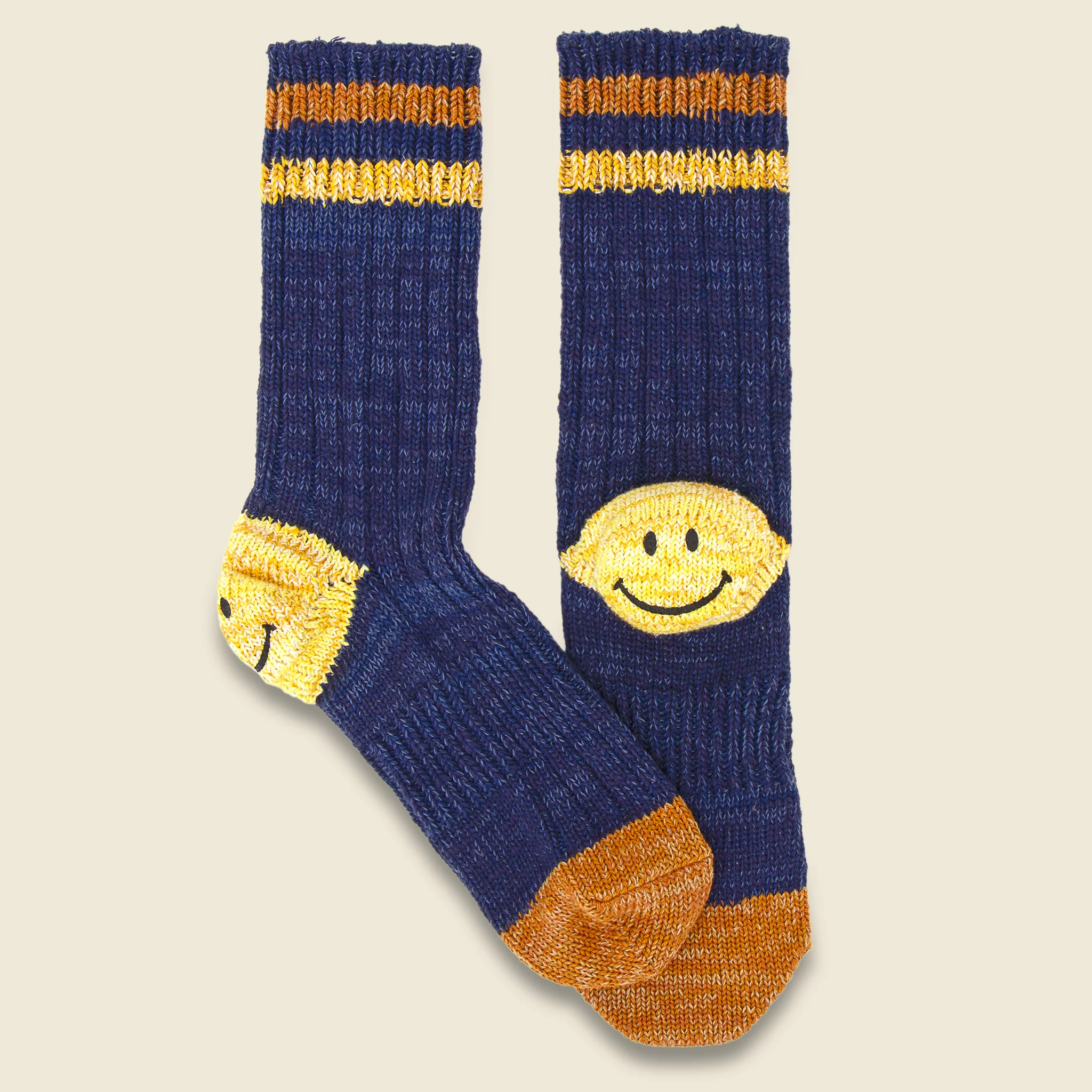 60 Yarns Grandrelle Ivy Smilie Heel Hold Socks - Navy