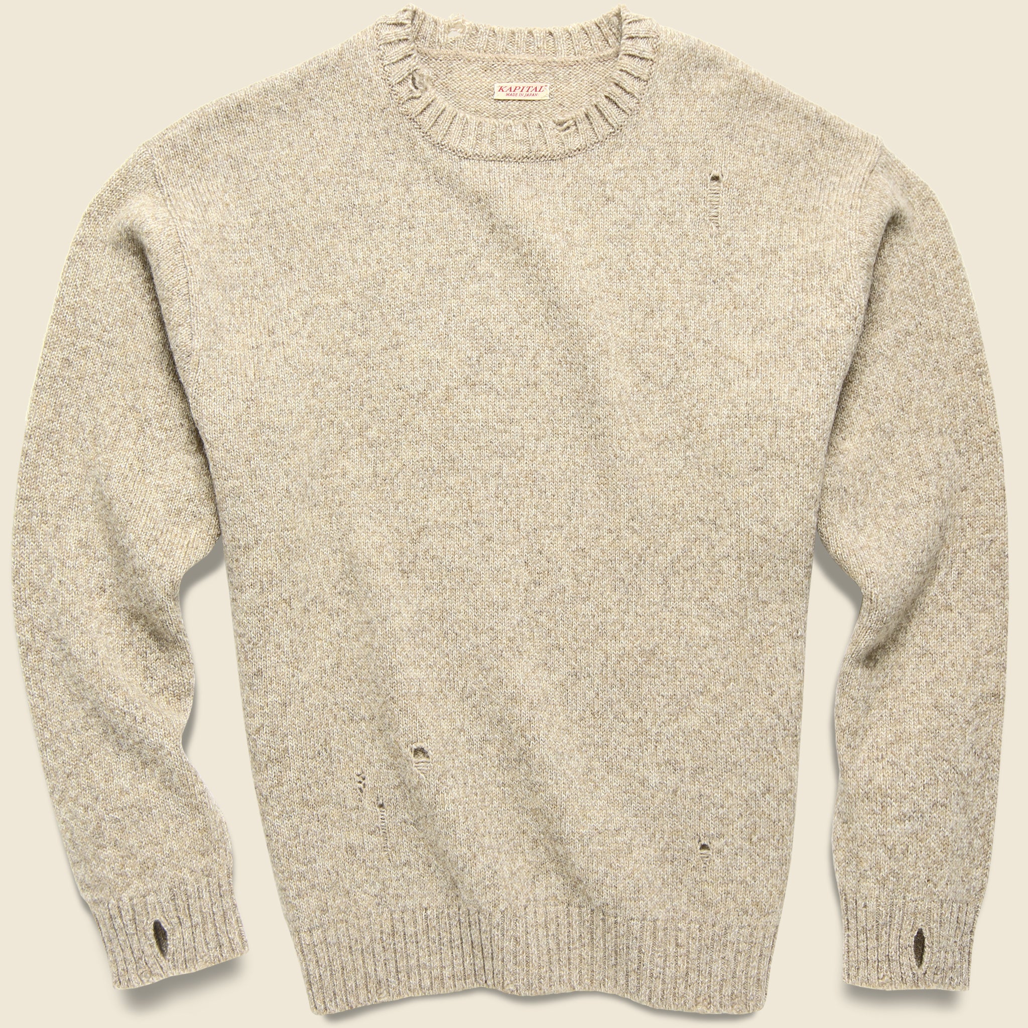 7G Wool SMILIE Crew Sweater - Beige