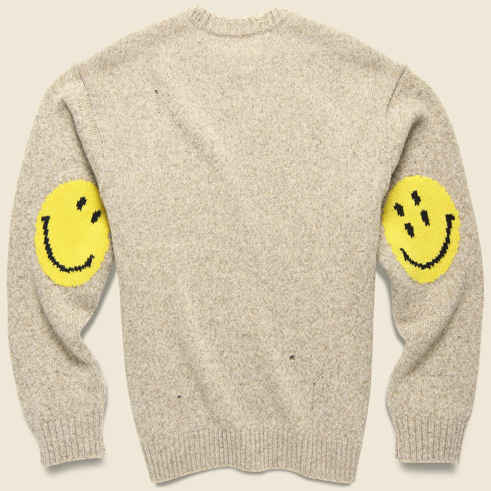 7G Wool SMILIE Crew Sweater - Beige - Image 3
