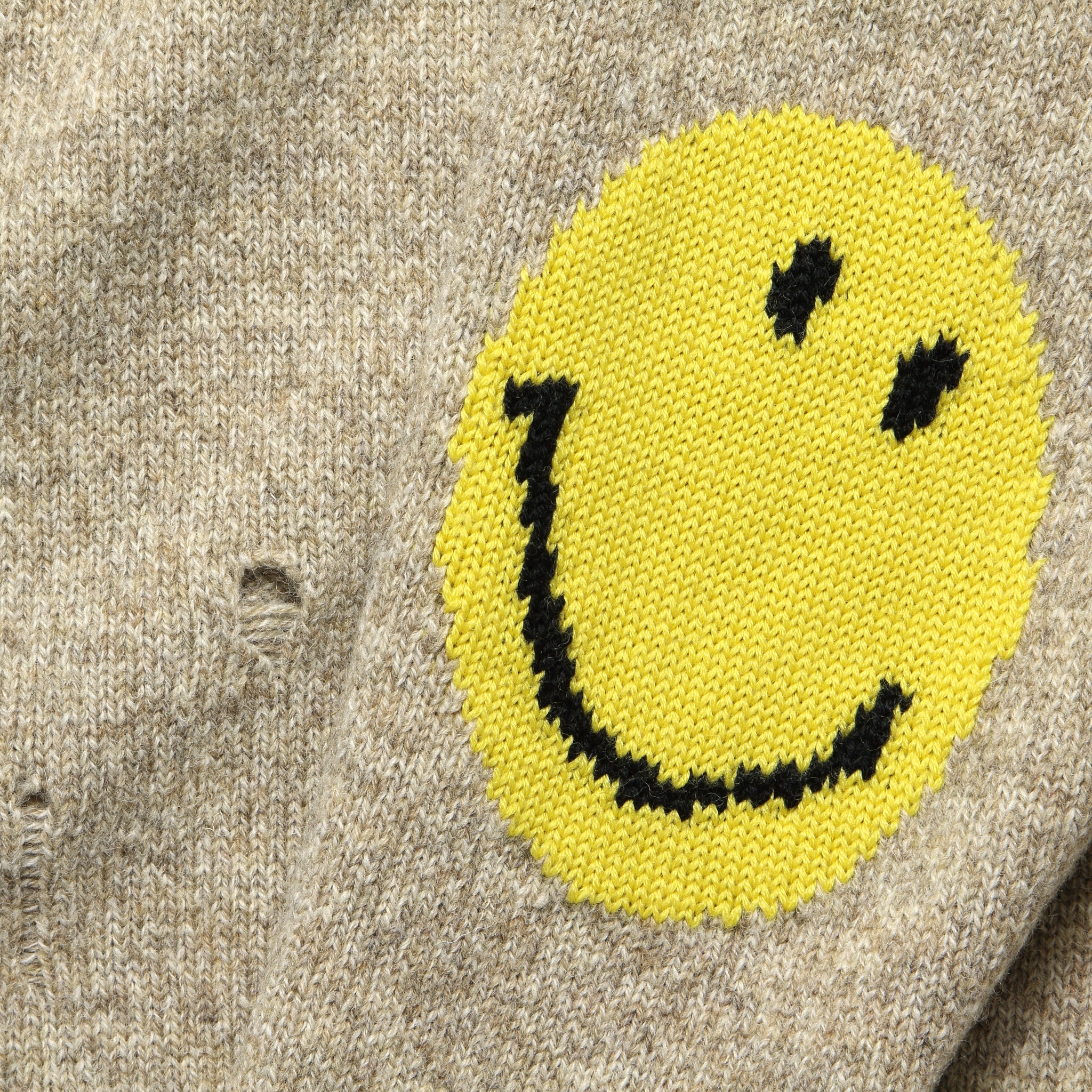 7G Wool SMILIE Crew Sweater - Beige - Image 4