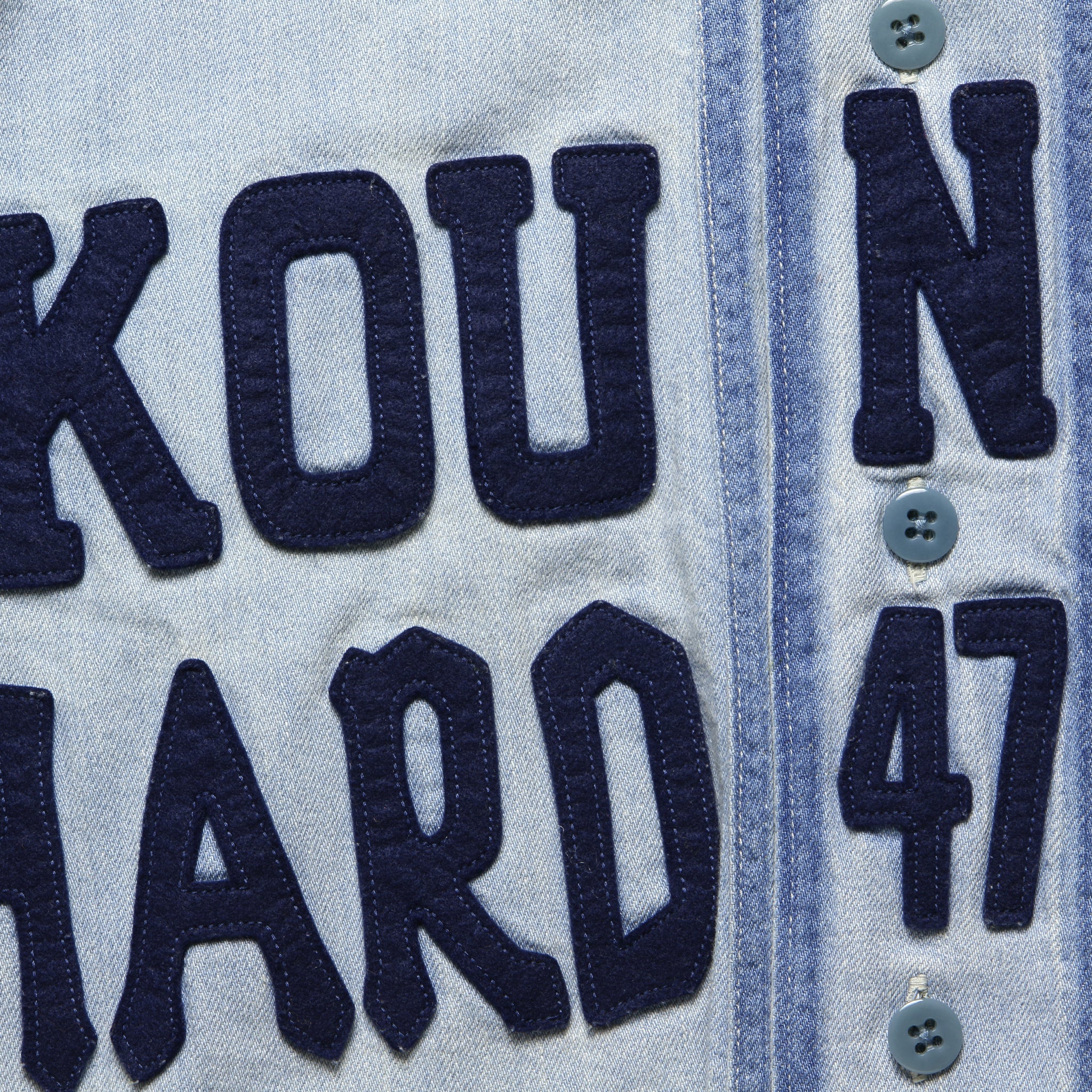 8oz Denim GREAT KOUNTRY Baseball Shirt - Sax/Navy - Image 3