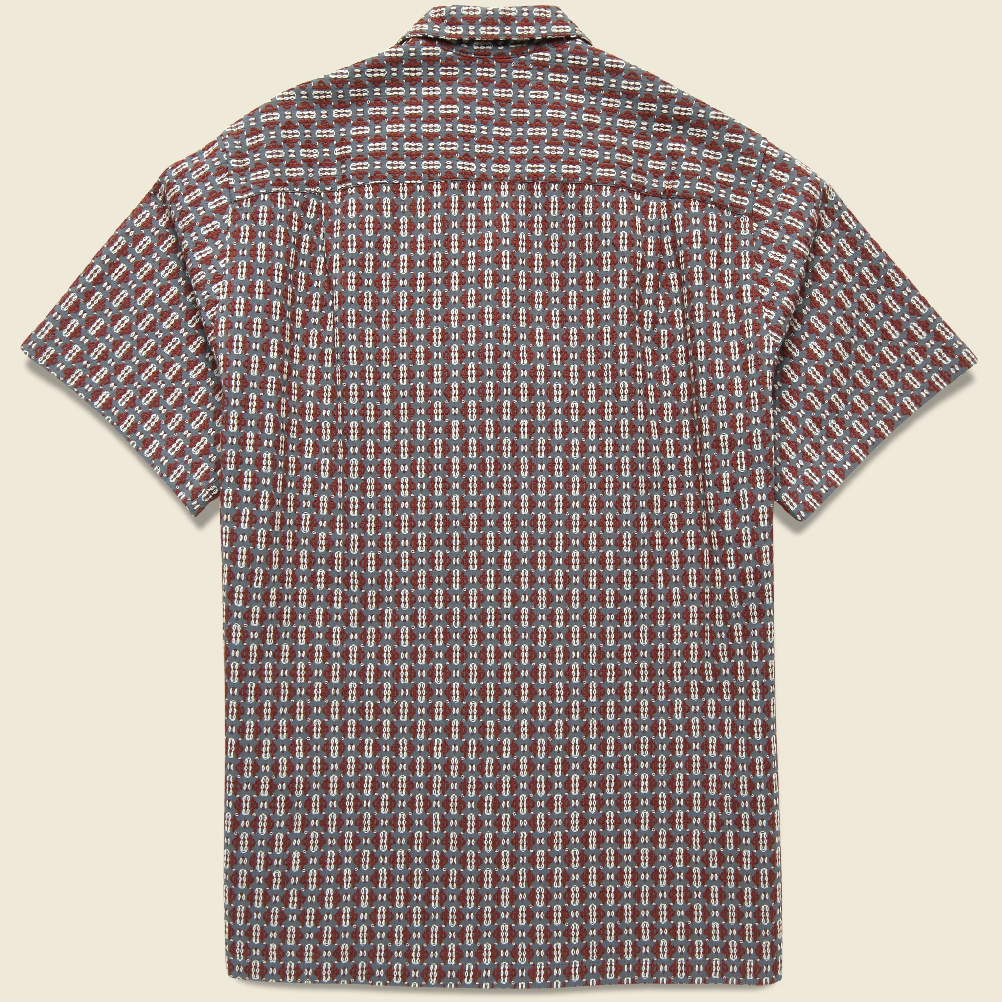 Tile Camp Shirt - Burgundy - Image 3