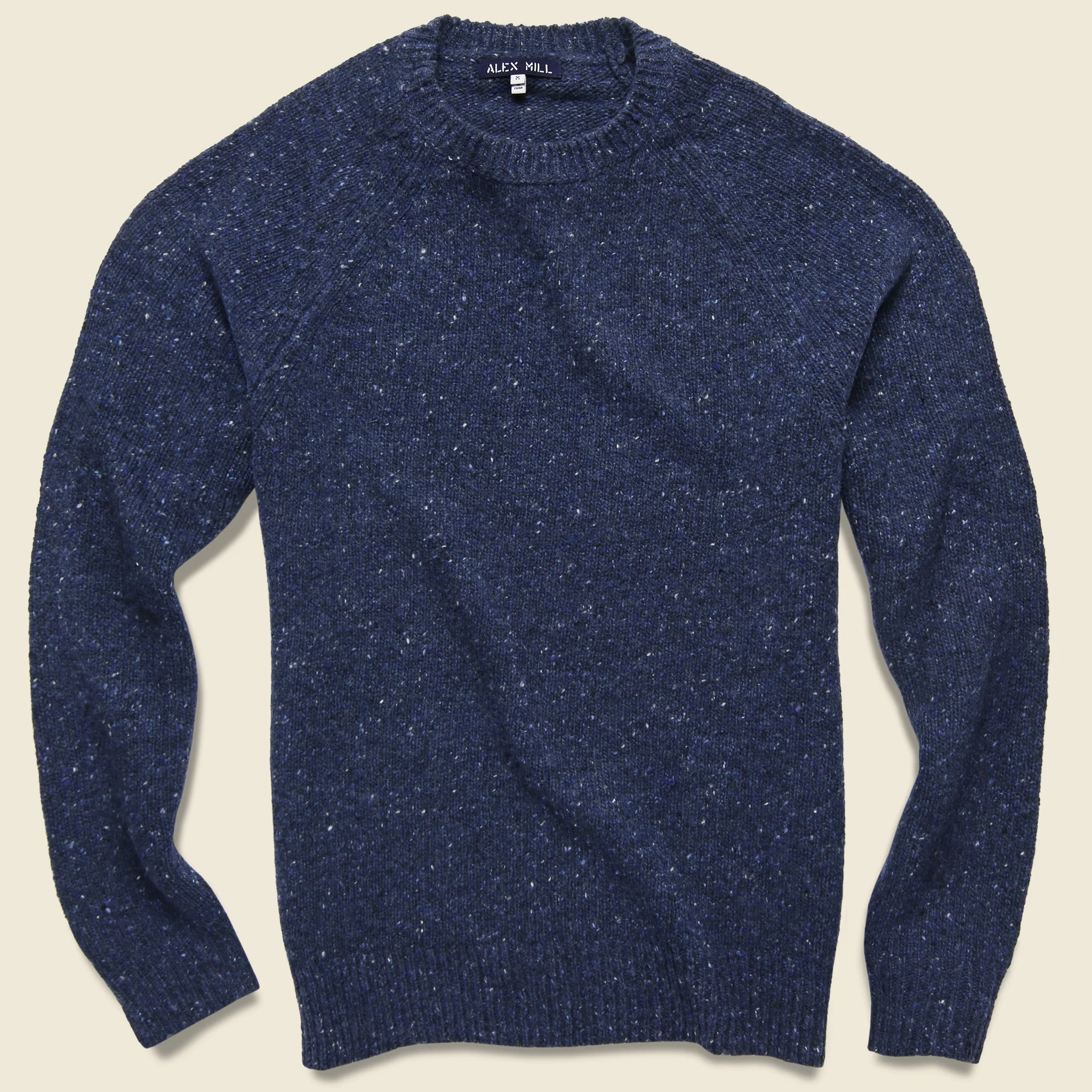 Alpaca Wool Donegal Crew Sweater - Fisherman Blue