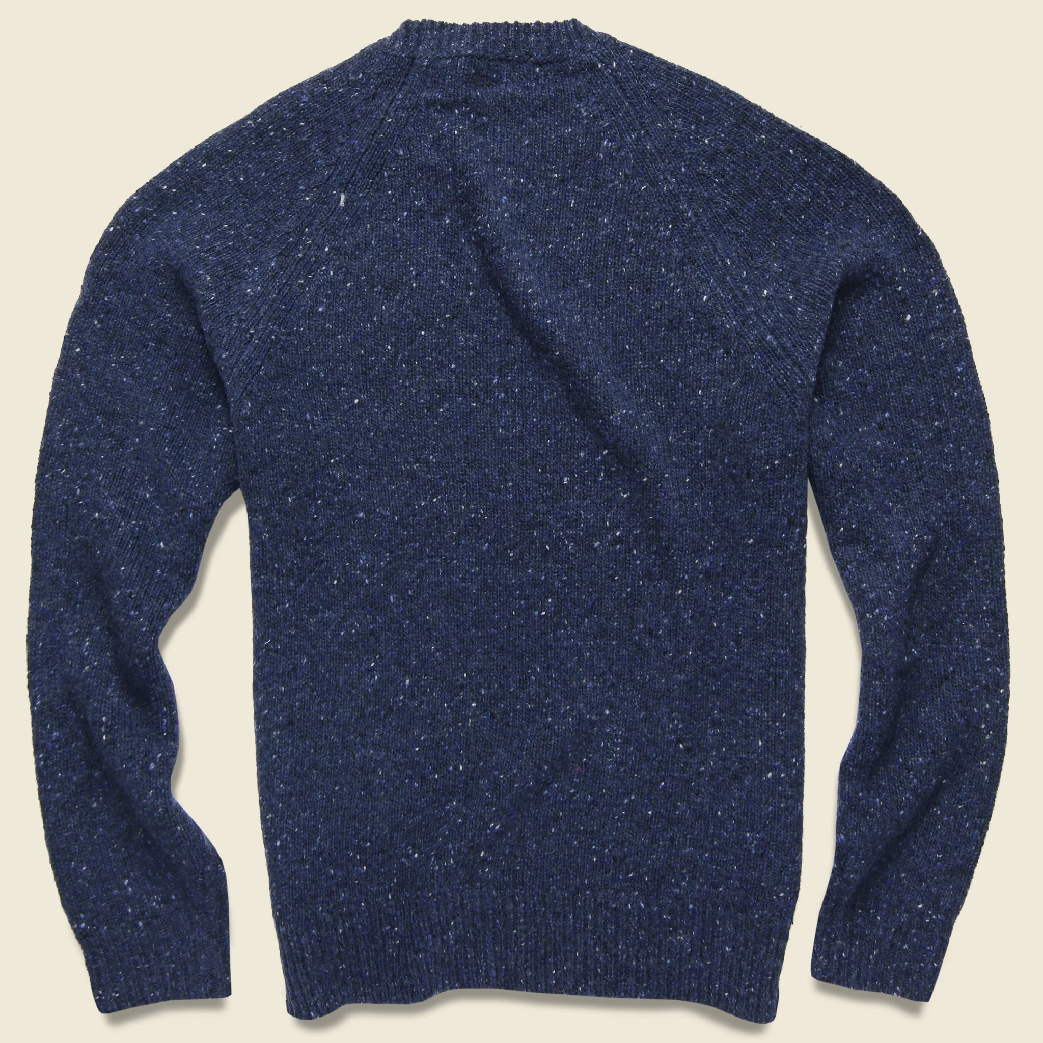 Alpaca Wool Donegal Crew Sweater - Fisherman Blue - Image 2