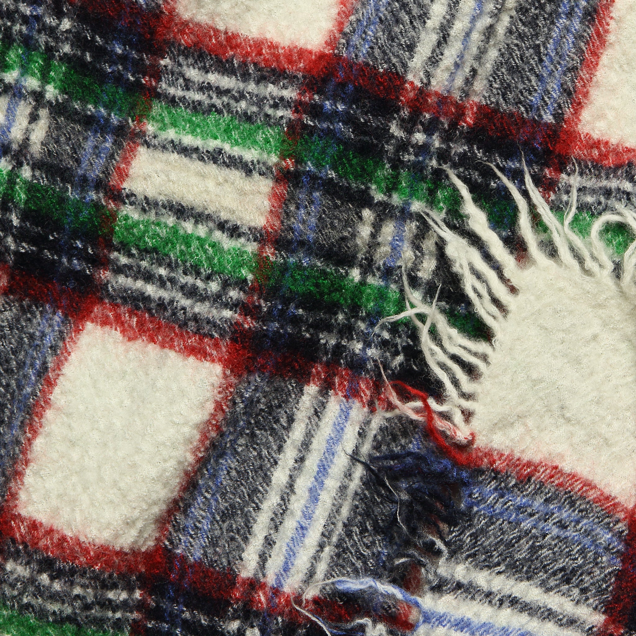 Boiled Wool Scarf - Ivory/Navy - Image 2