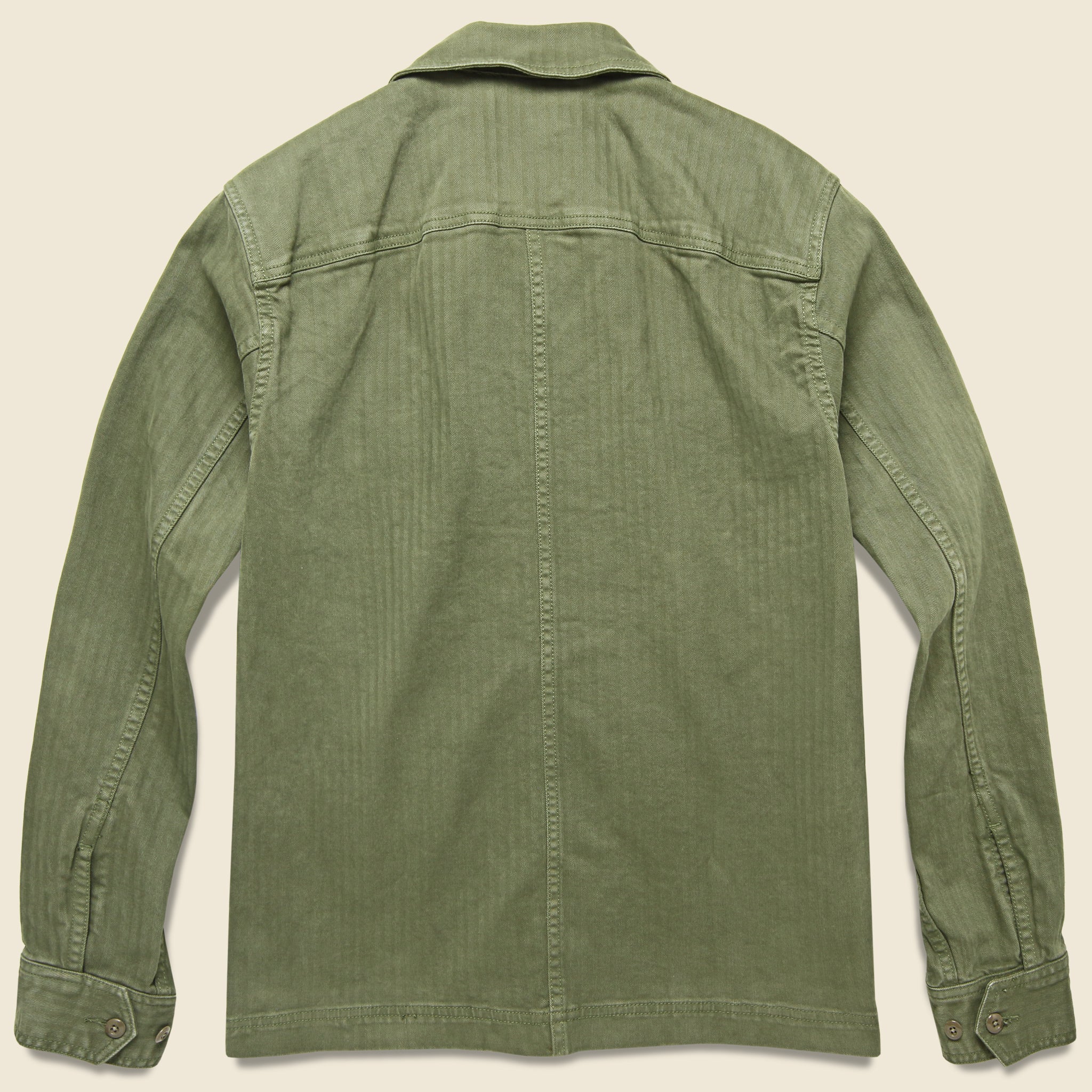 Herringbone Army Jacket - Olive - Image 2