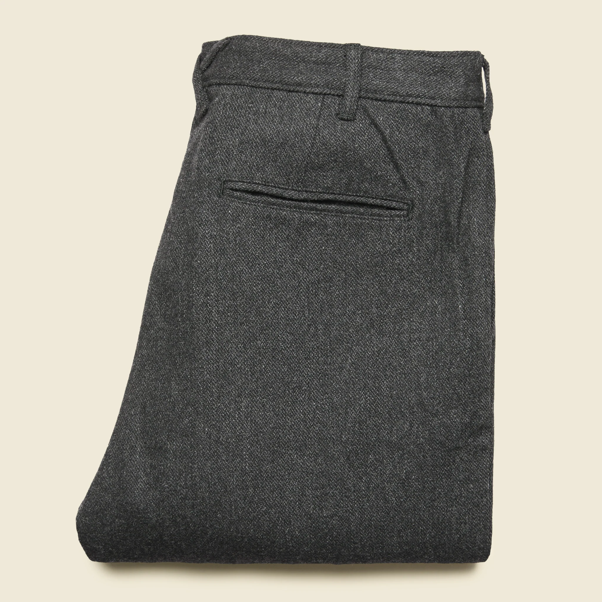 Herringbone Pleated Pant - Charcoal - Image 3
