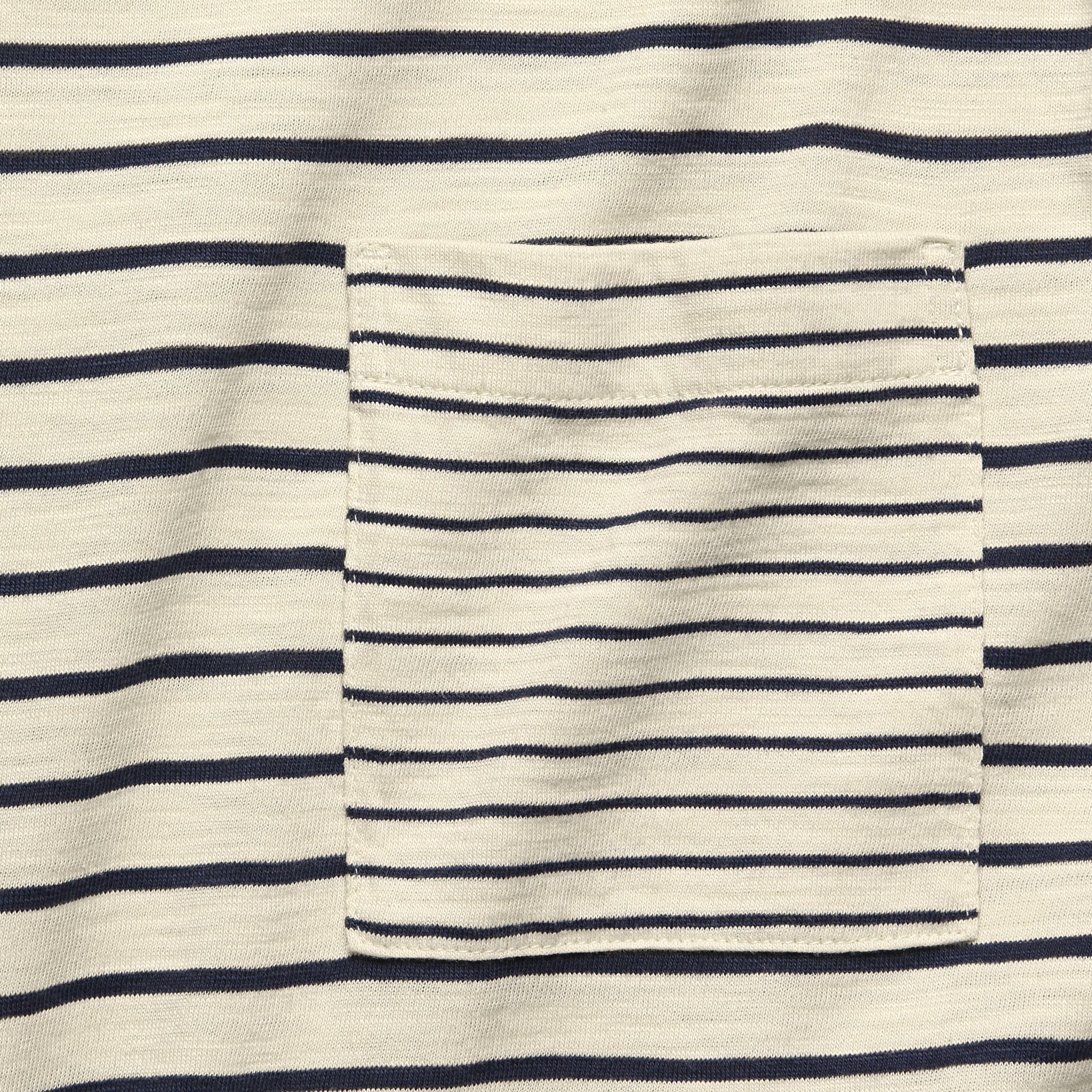 Mixed Stripe Pocket Tee - Canvas/Navy - Image 3