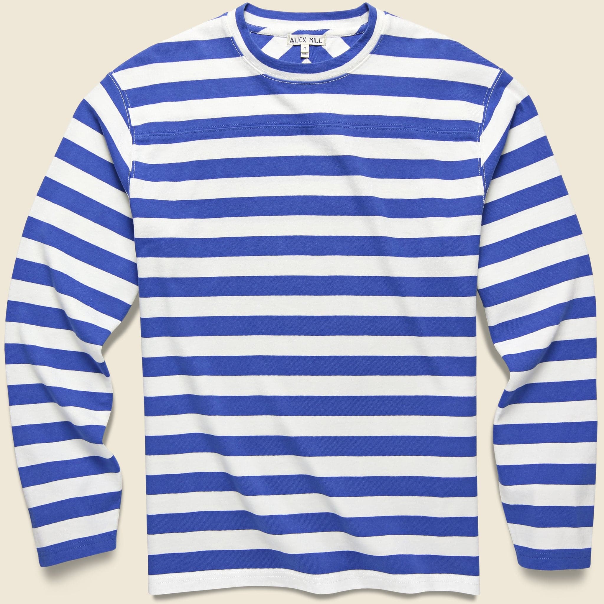 Striped Touch Down Tee - Natural/Blue