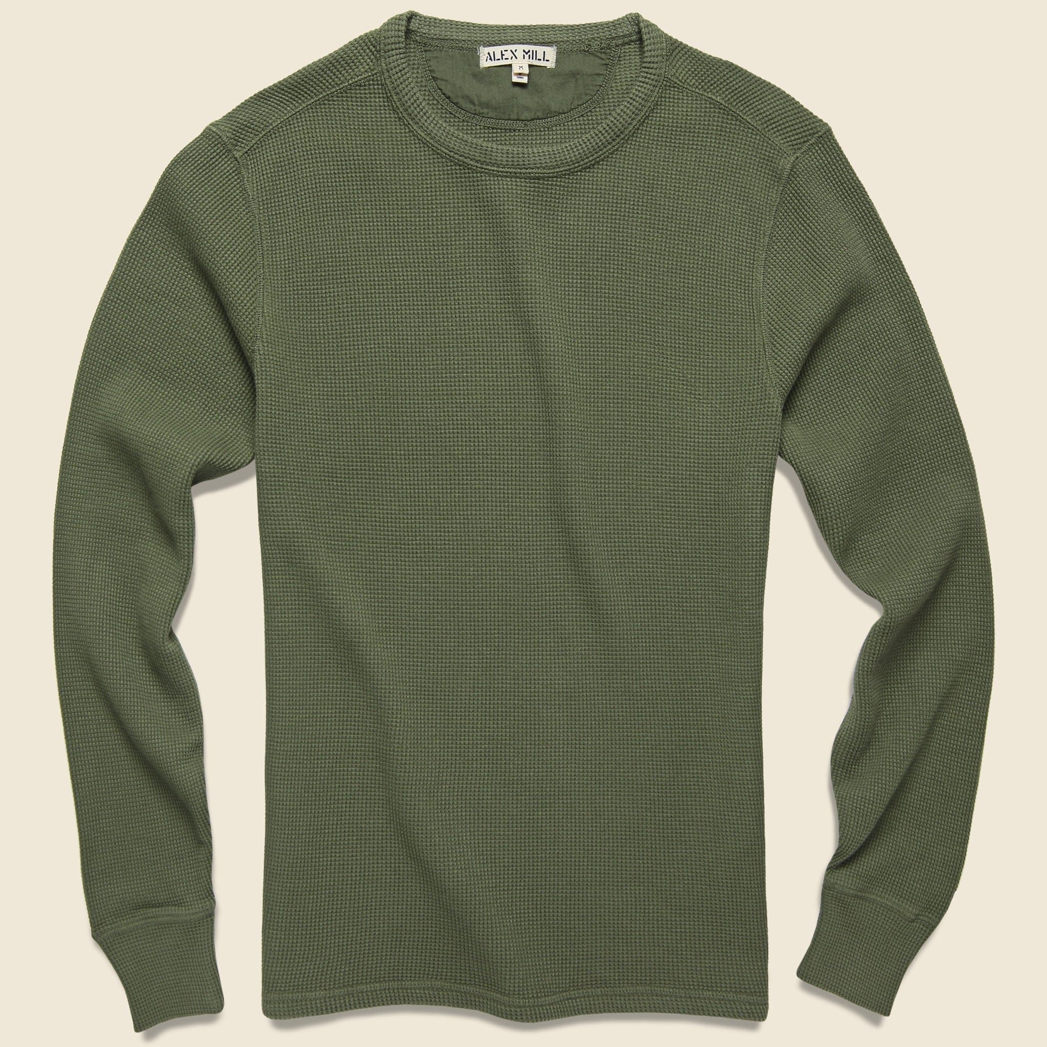 Waffle Crewneck - Deep Olive