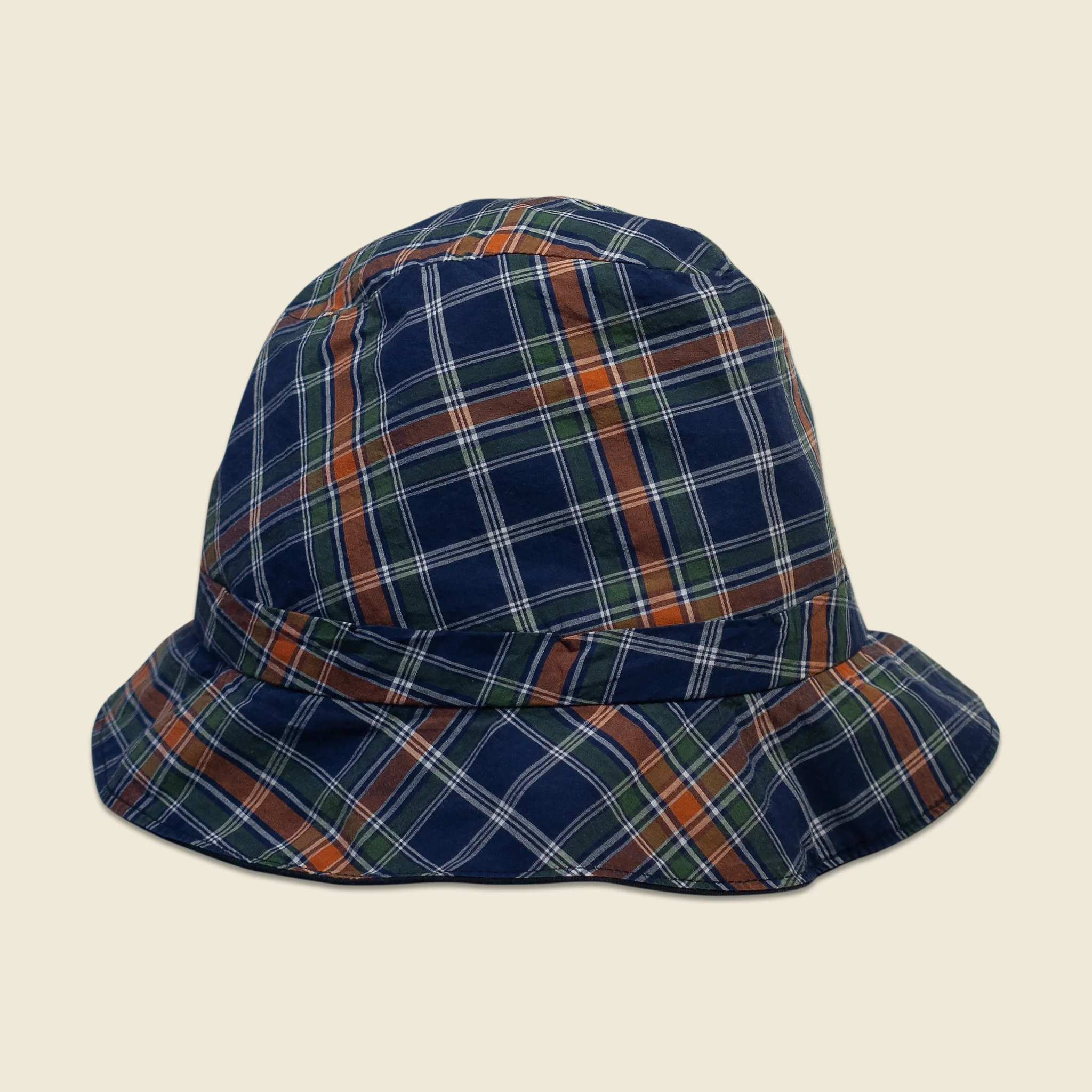 Reversible Bucket Hat - Navy/Plaid - Image 2