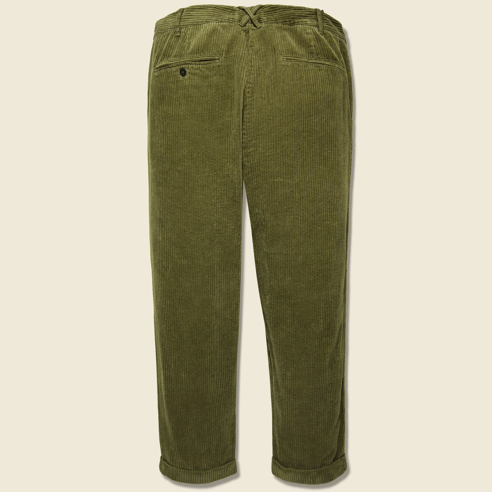 Rugged Corduroy Standard Pleated Pant - Olive - Image 2
