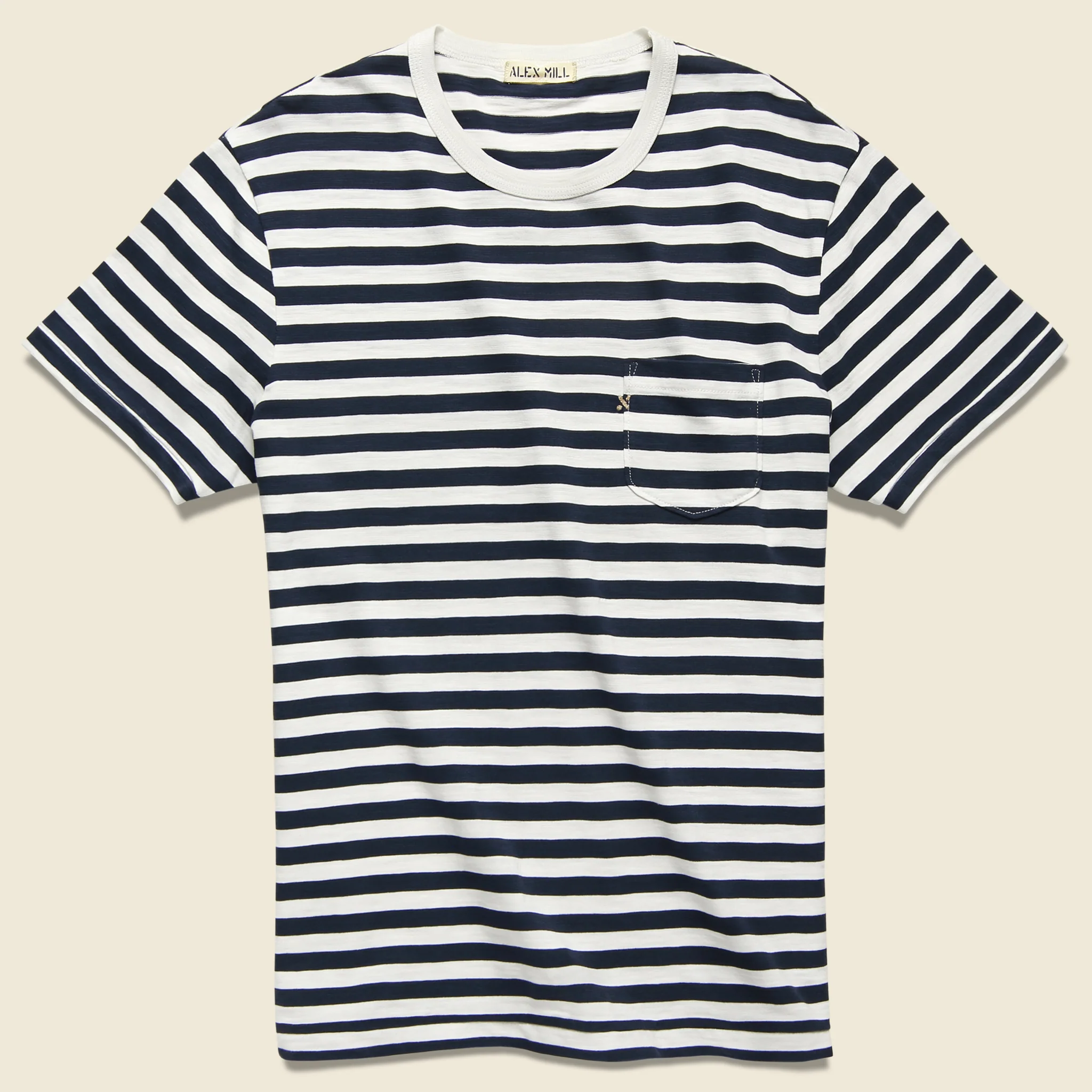 Even Stripe Tee - White/Navy