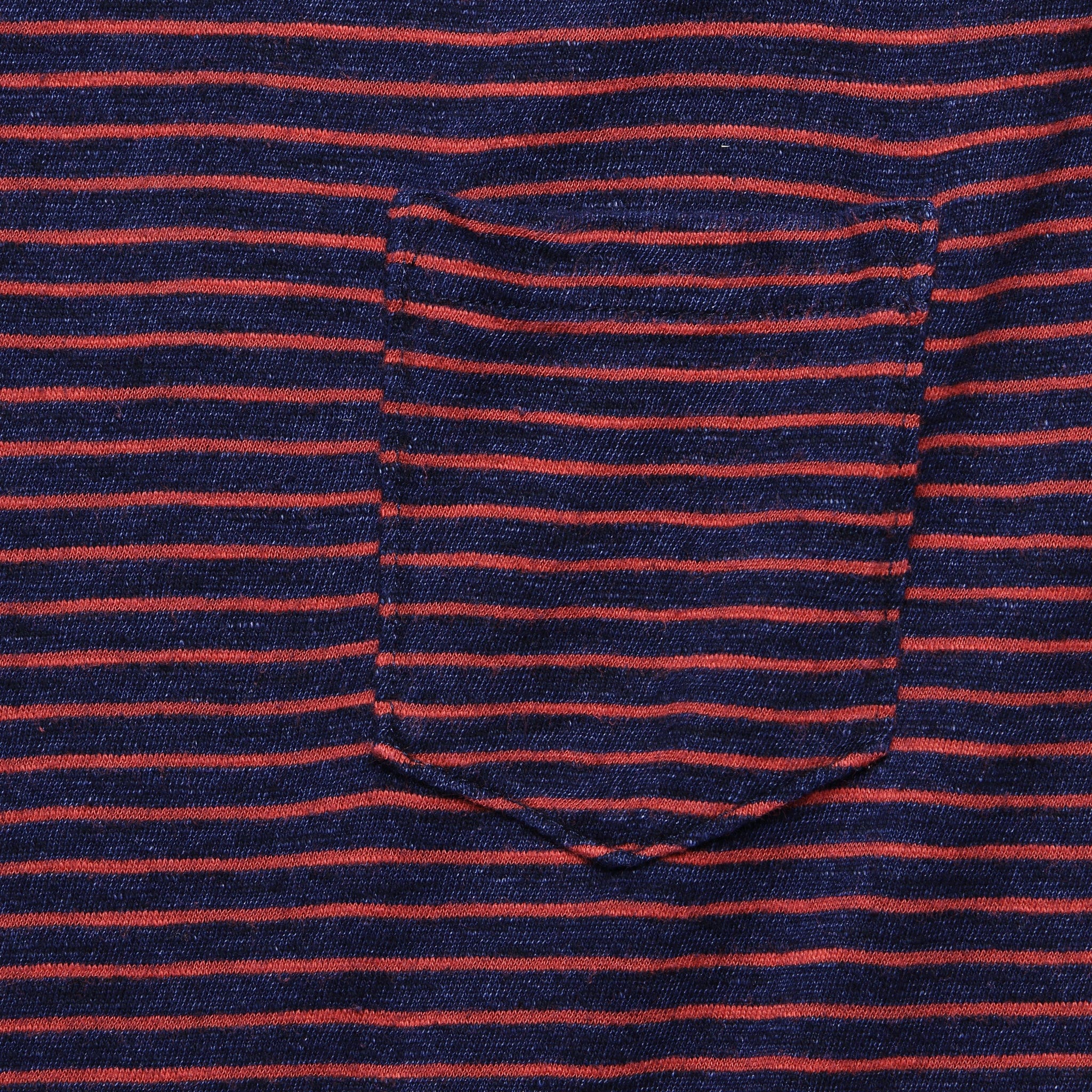 Thin Stripe Pocket Tee - Indigo/Red - Image 3