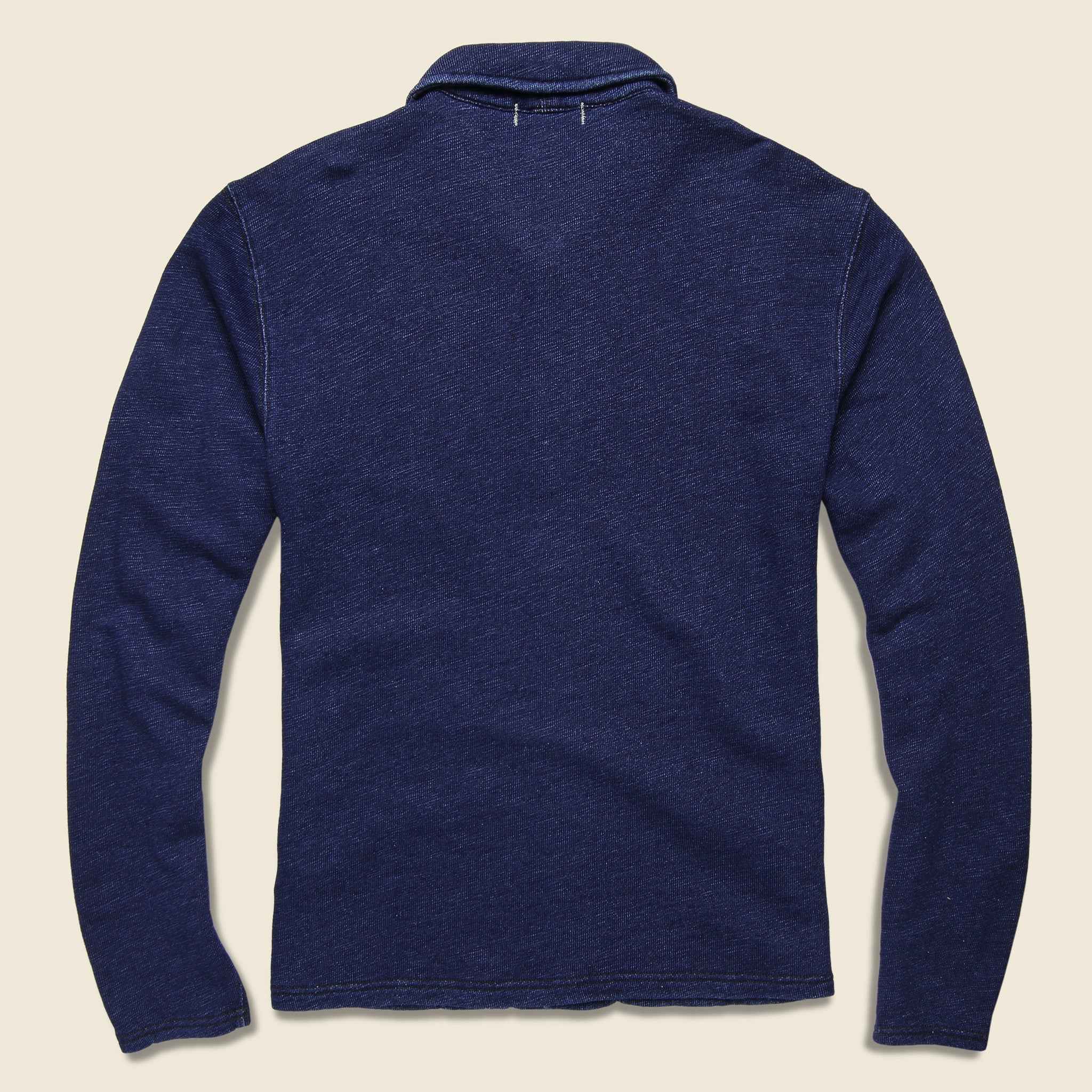 French Terry Shawl Collar Jacket - Indigo - Image 2