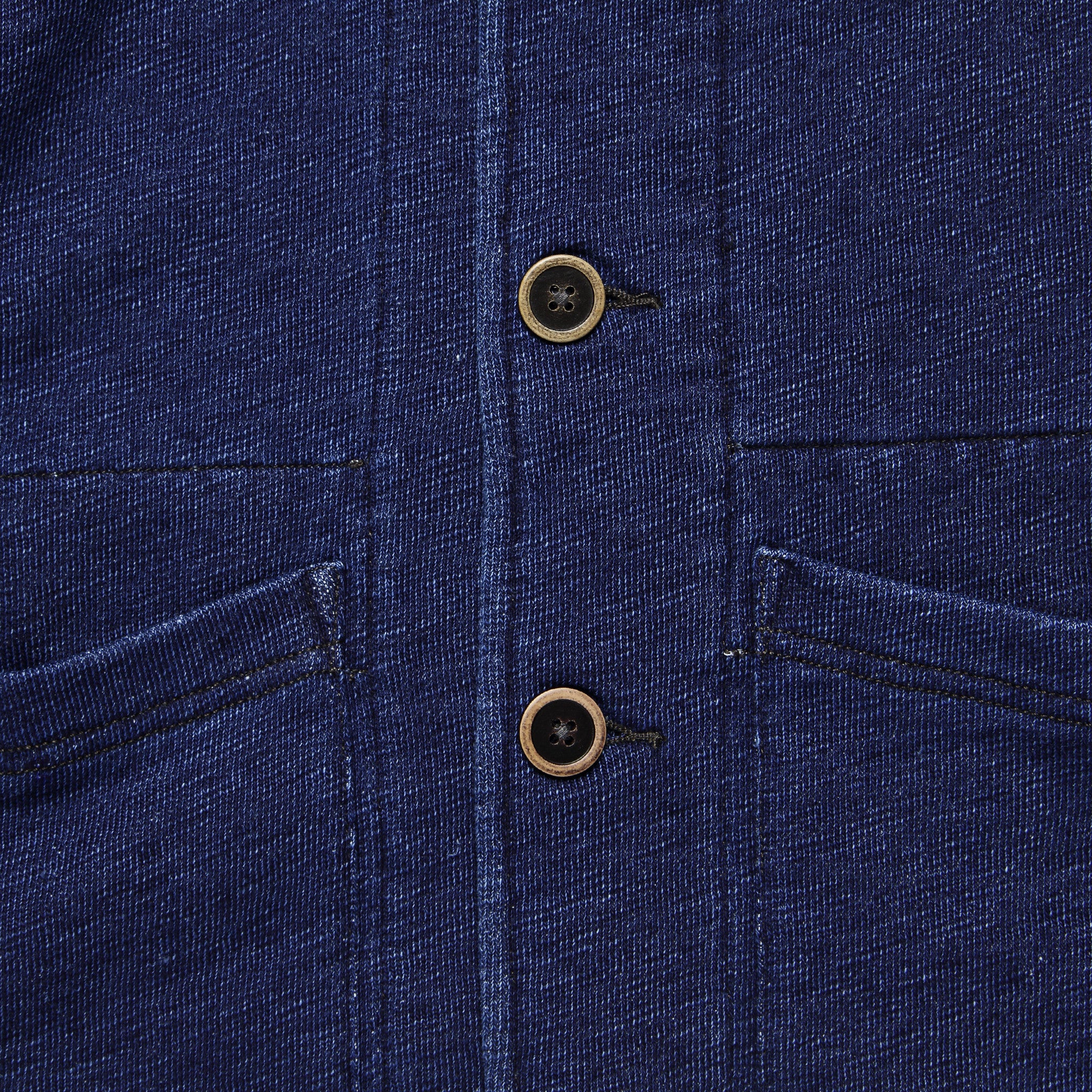 French Terry Shawl Collar Jacket - Indigo - Image 3