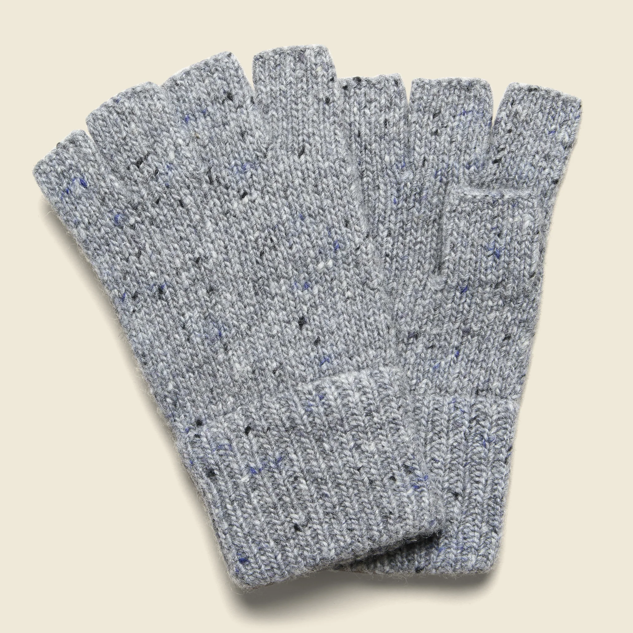 Alpaca Fingerless Glove - Stone Flag