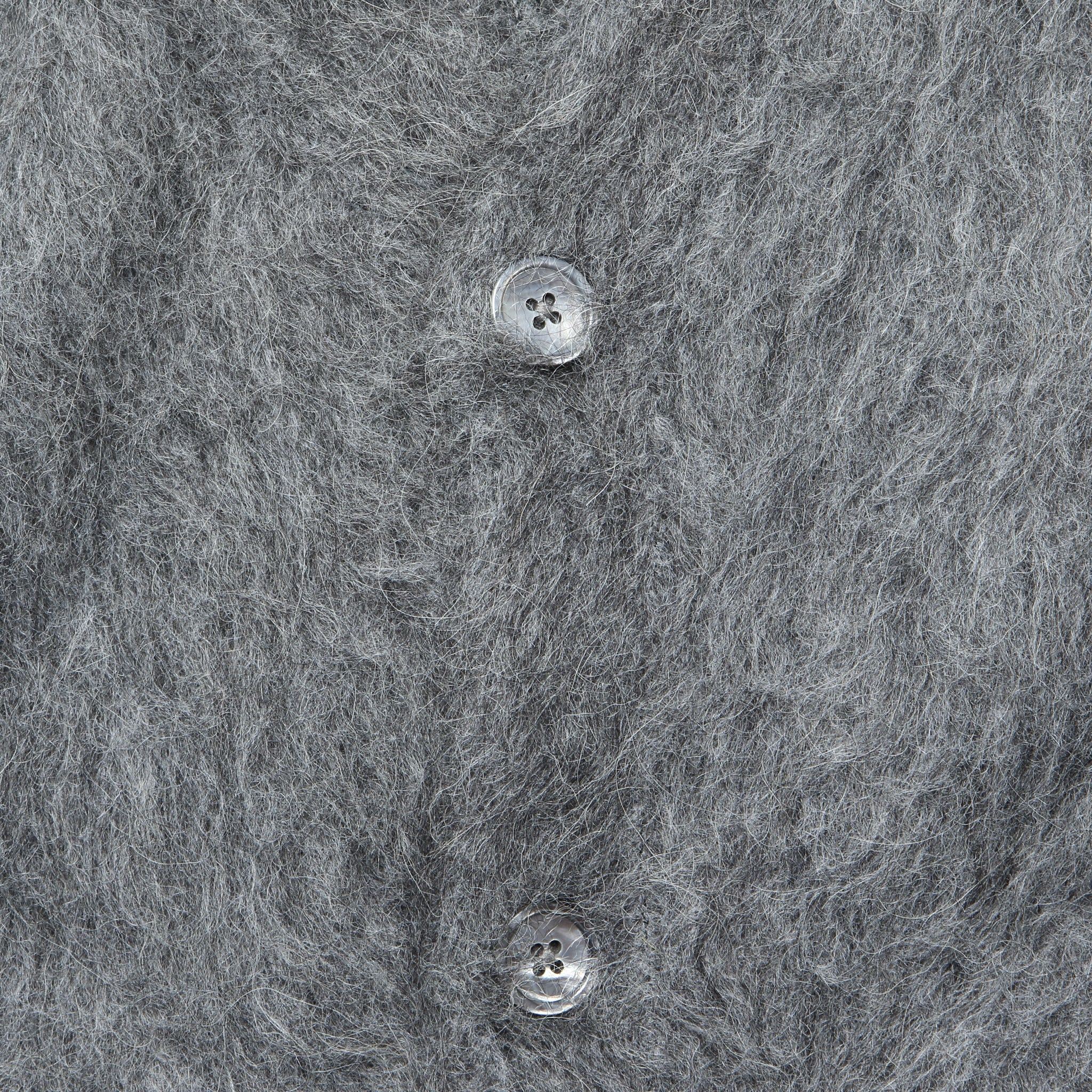 Alpaca Hairy Brushed Cardigan - Charcoal - Image 3