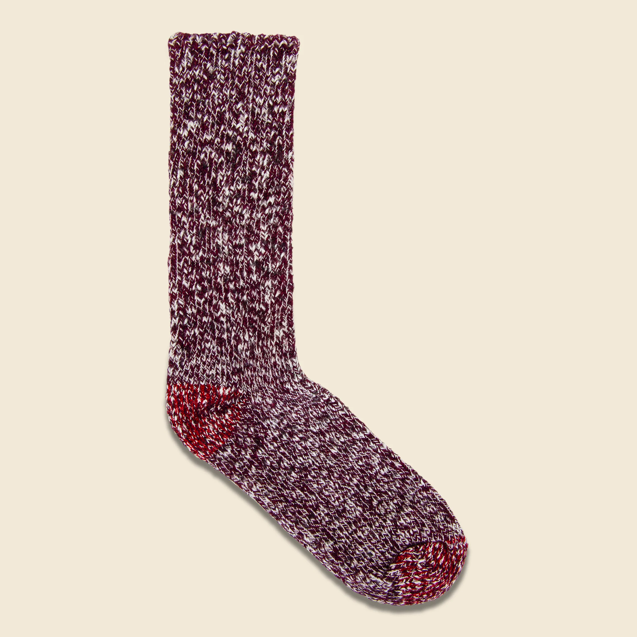 American Slub Crew Sock - Garnet