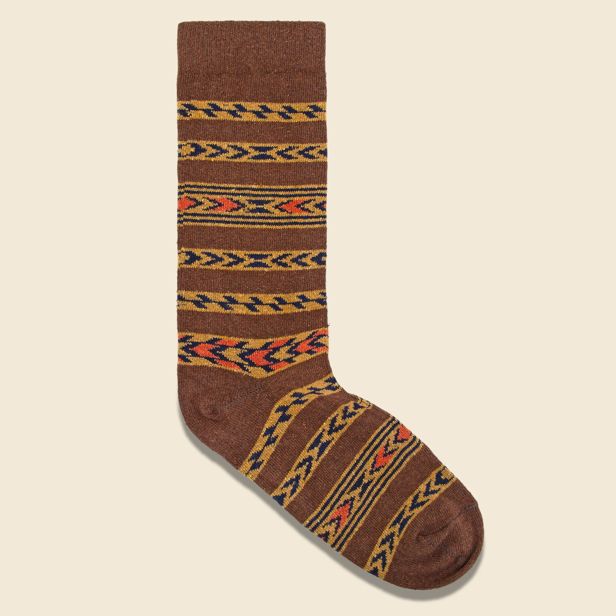 American Trench - Navajo Stripe Sock, FW20, Brown