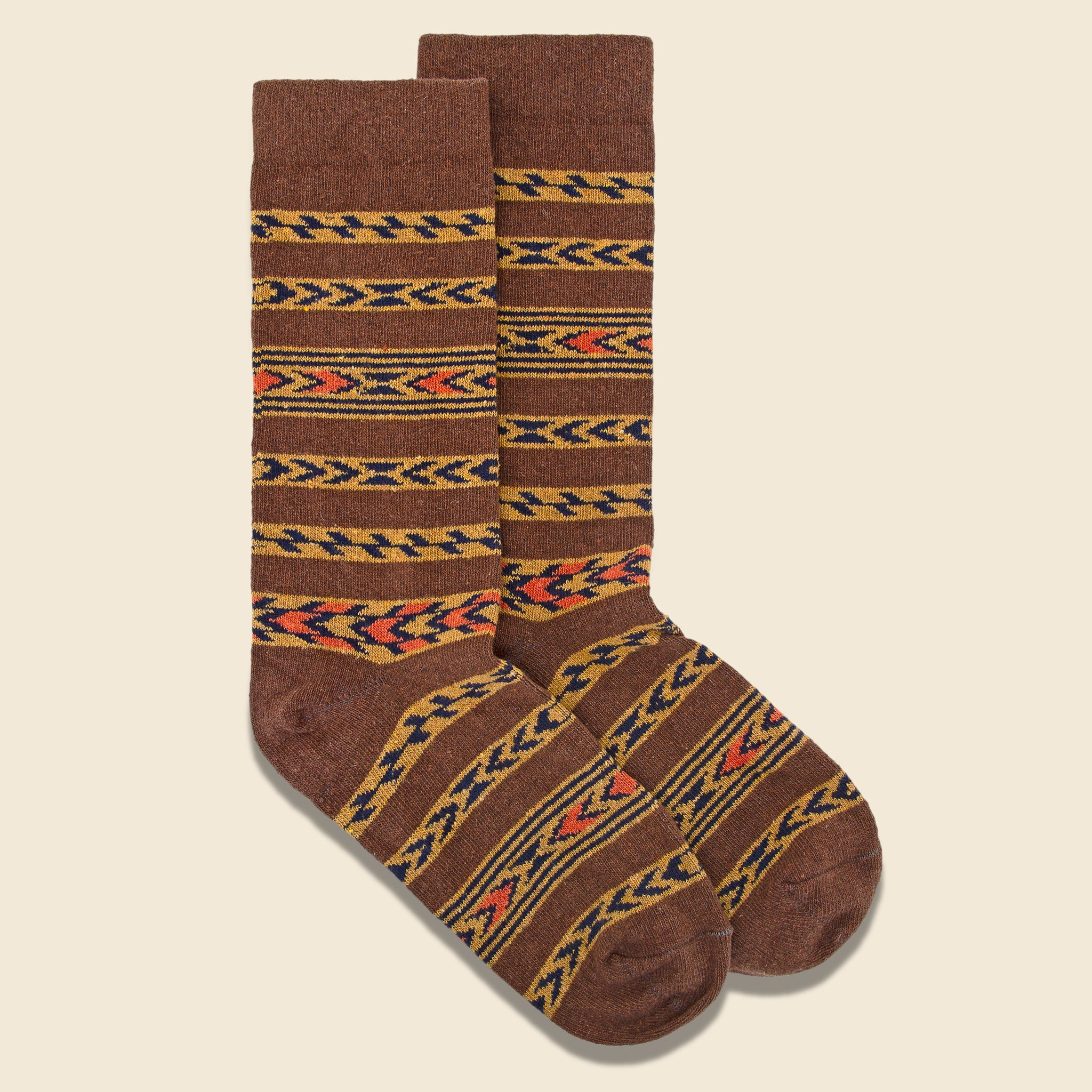 American Trench - Navajo Stripe Sock, FW20, Brown - Image 2