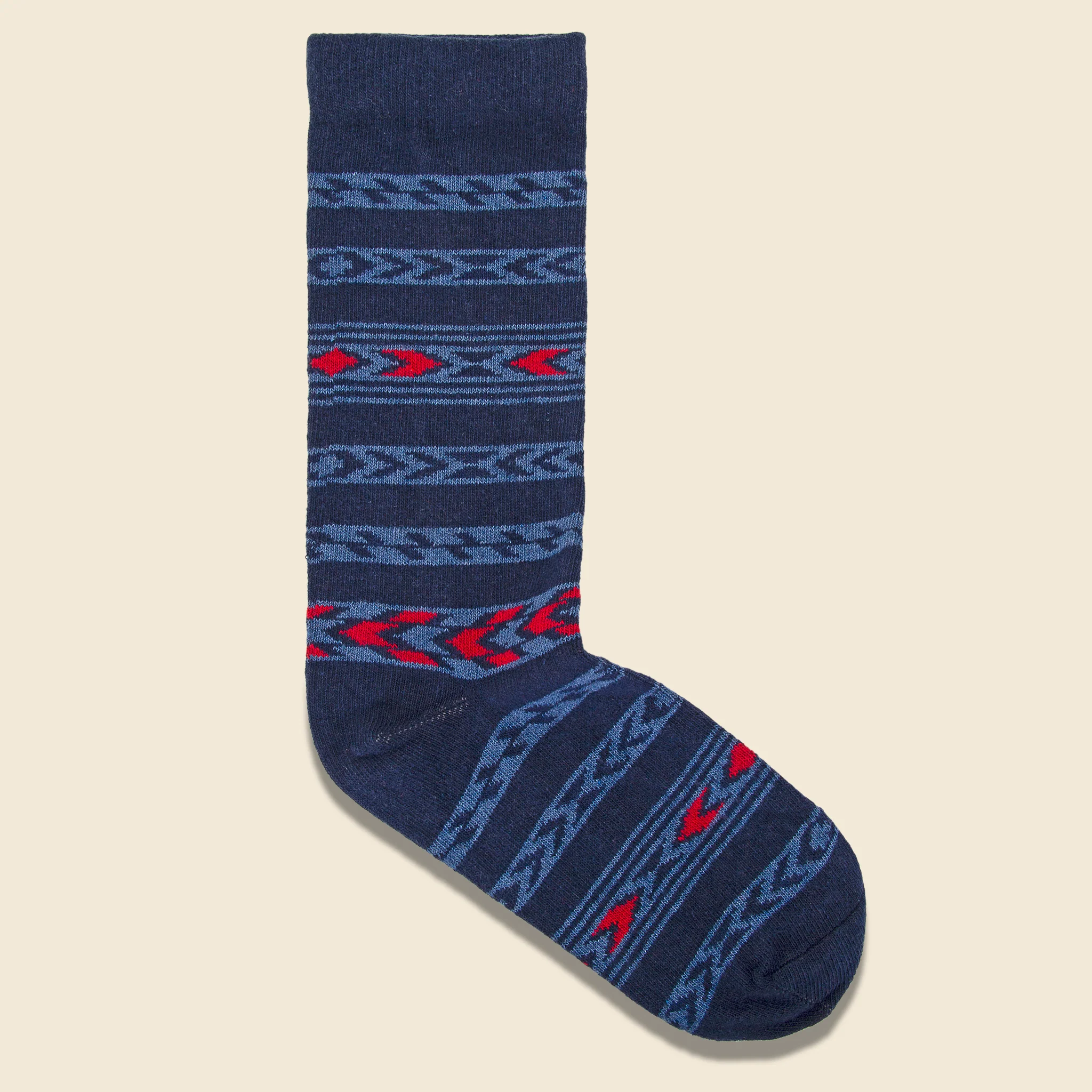 American Trench - Navajo Stripe Sock, FW20, Navy