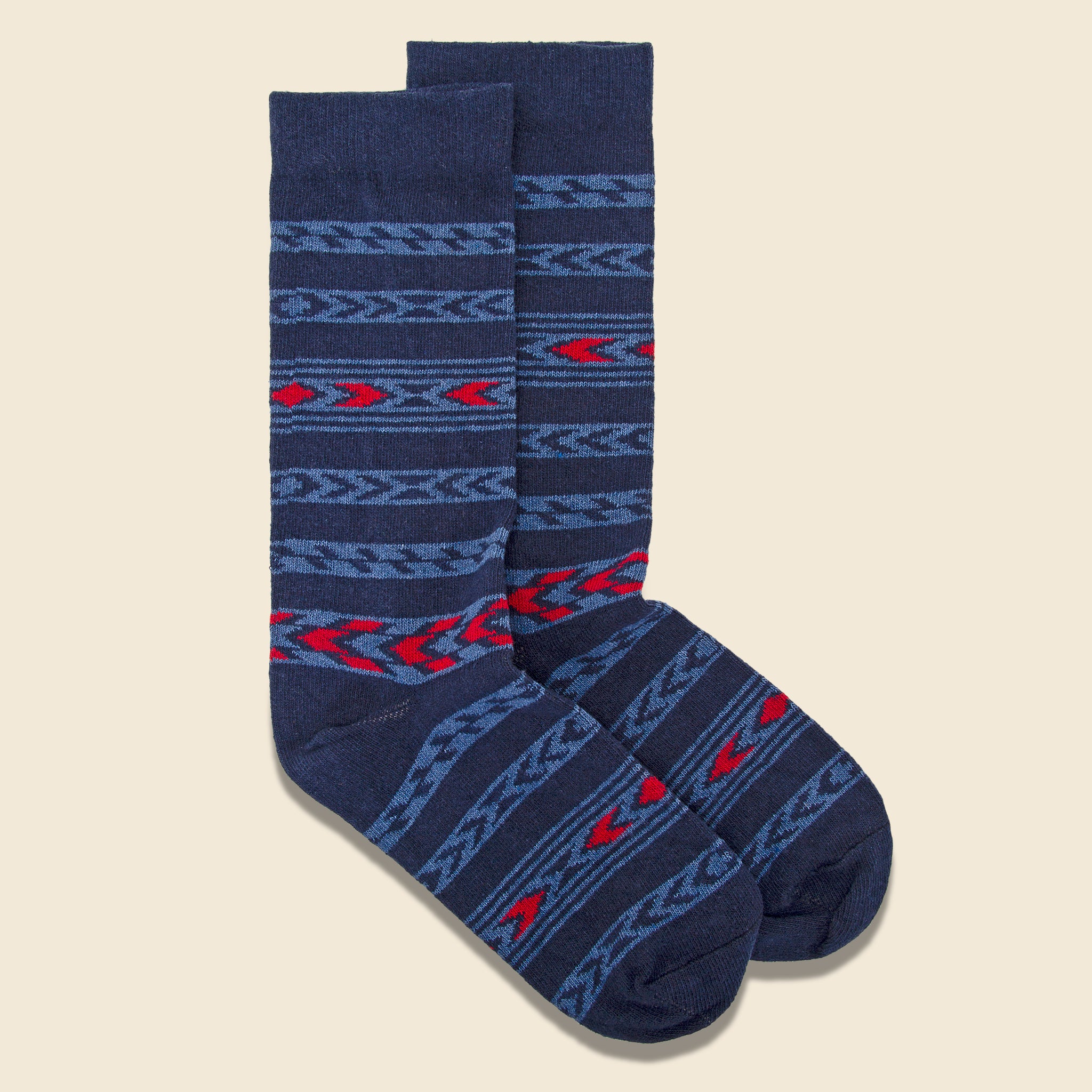 American Trench - Navajo Stripe Sock, FW20, Navy - Image 2