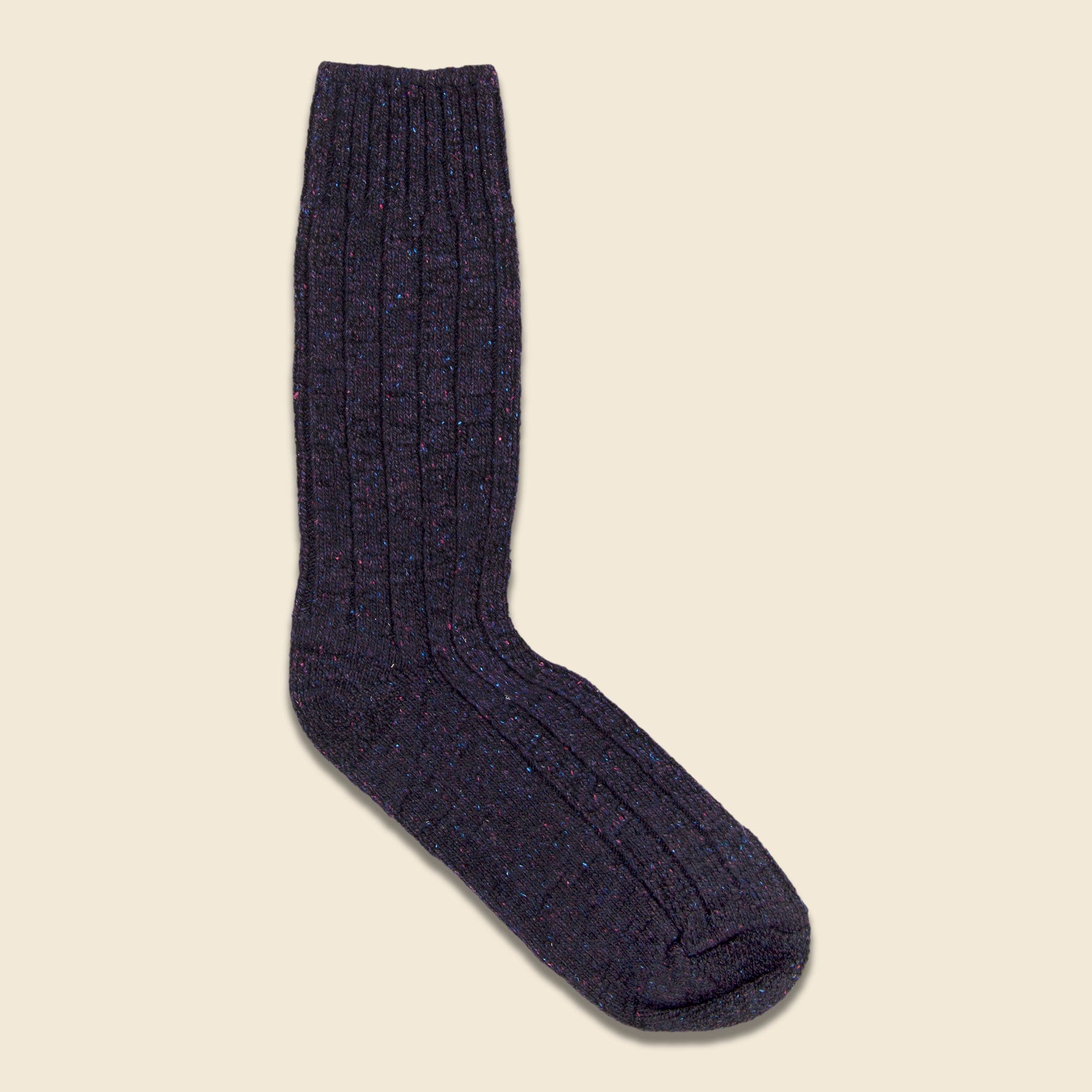 Wool & Silk Boot Sock - Black Cherry