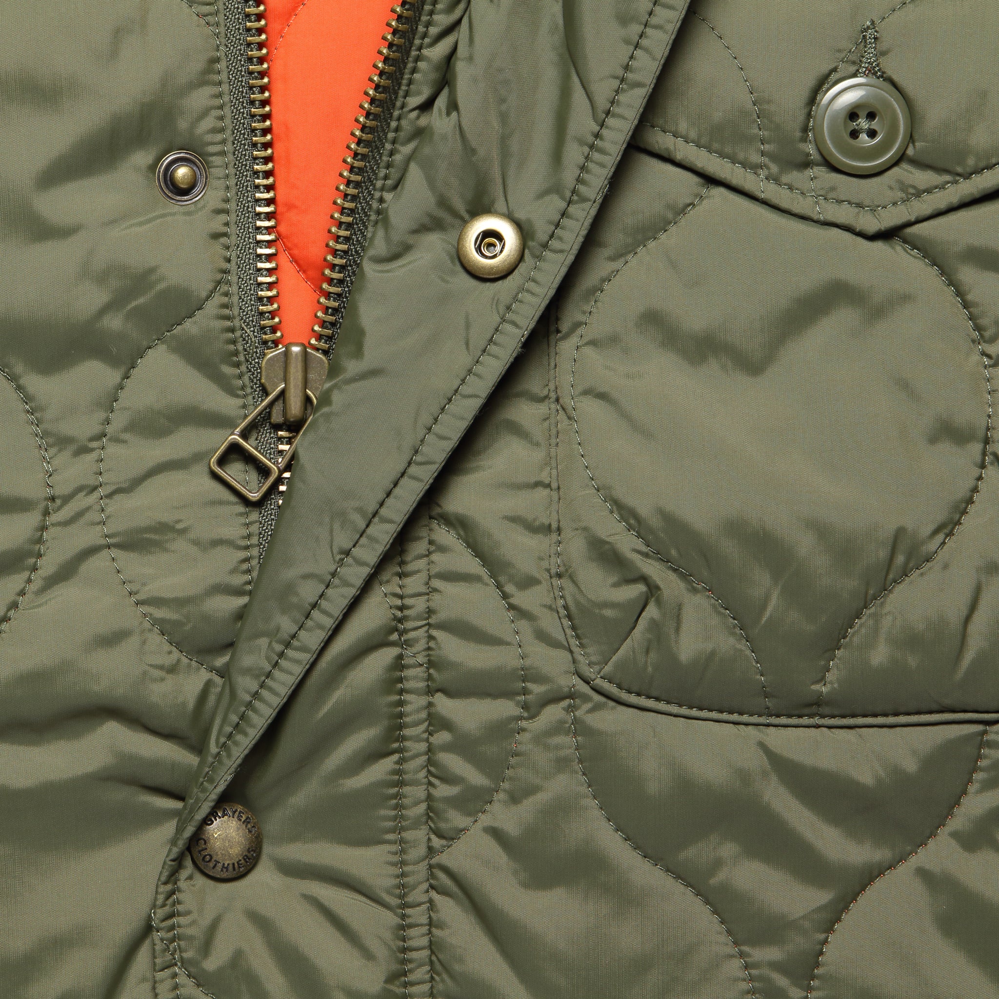 Andrew Light Weight Quilted Jacket - Olive - Image 3
