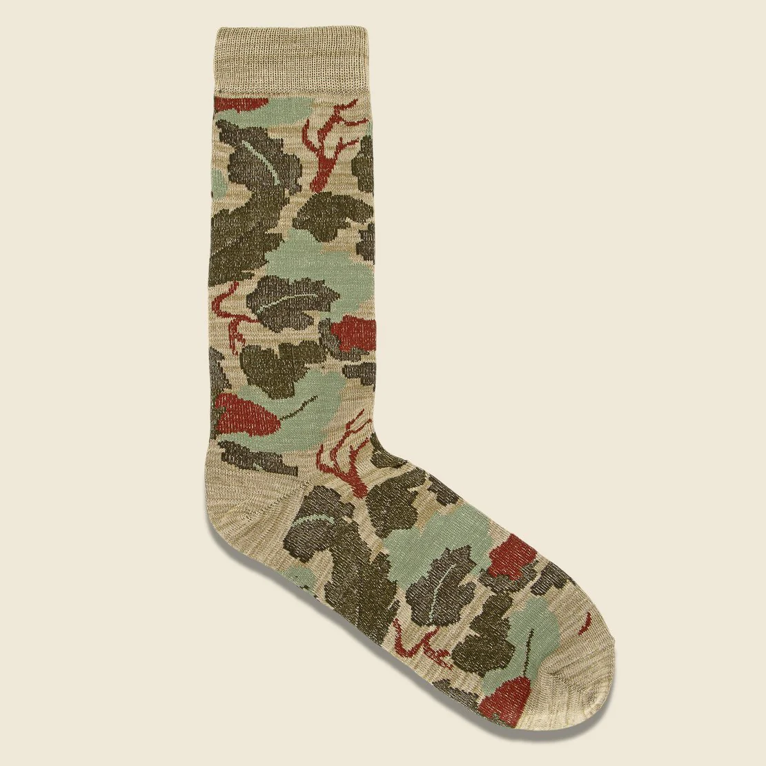 Camo Crew Sock - Beige