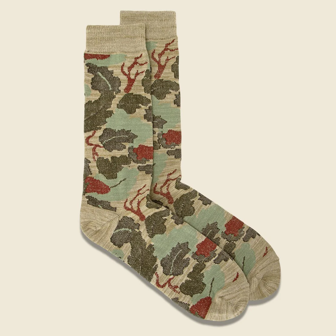 Camo Crew Sock - Beige - Image 2