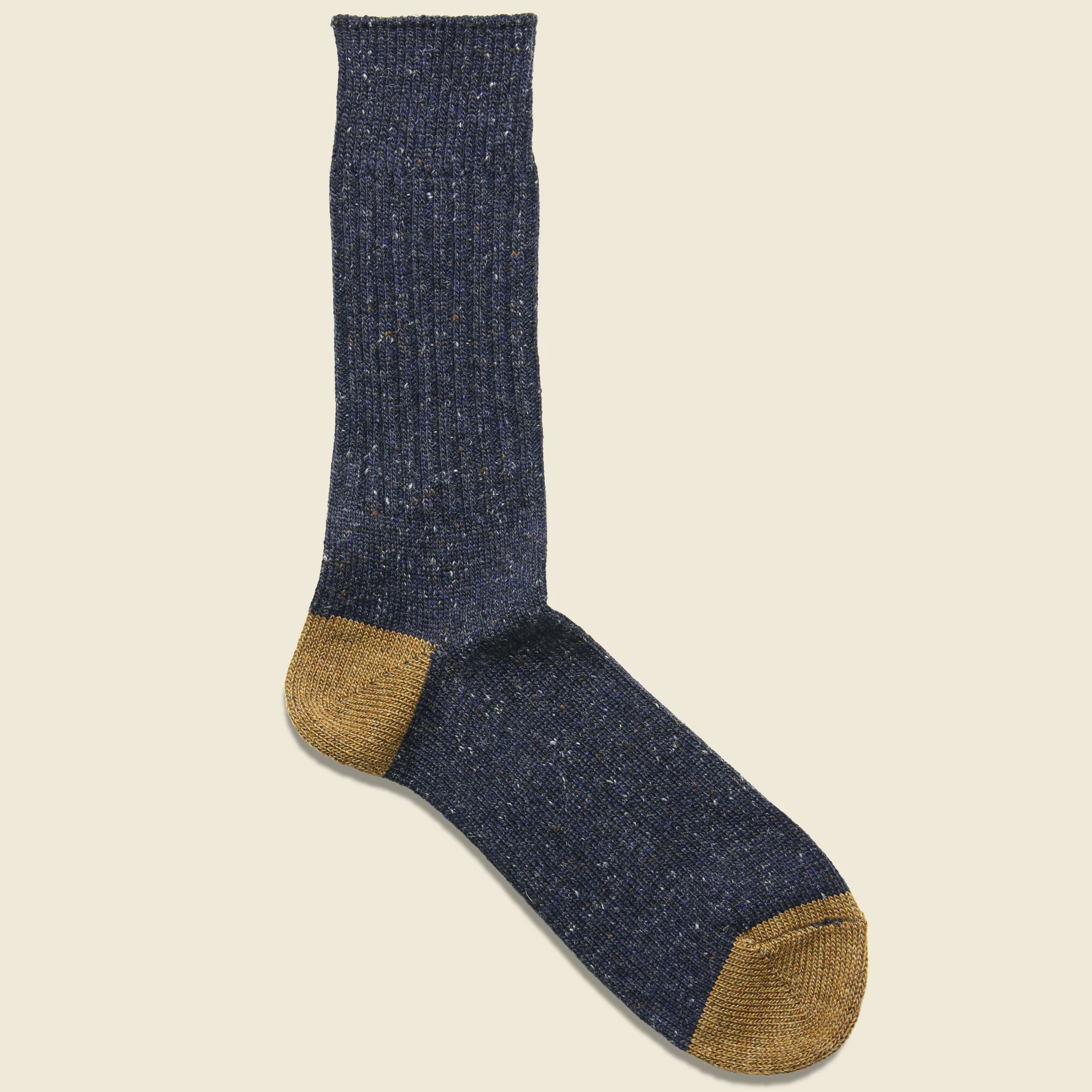 Cap Toe Cotton Sock - Brown