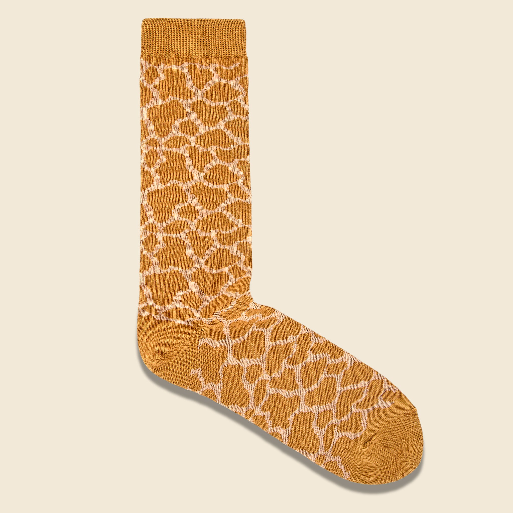 Giraffe Crew Sock - Mustard