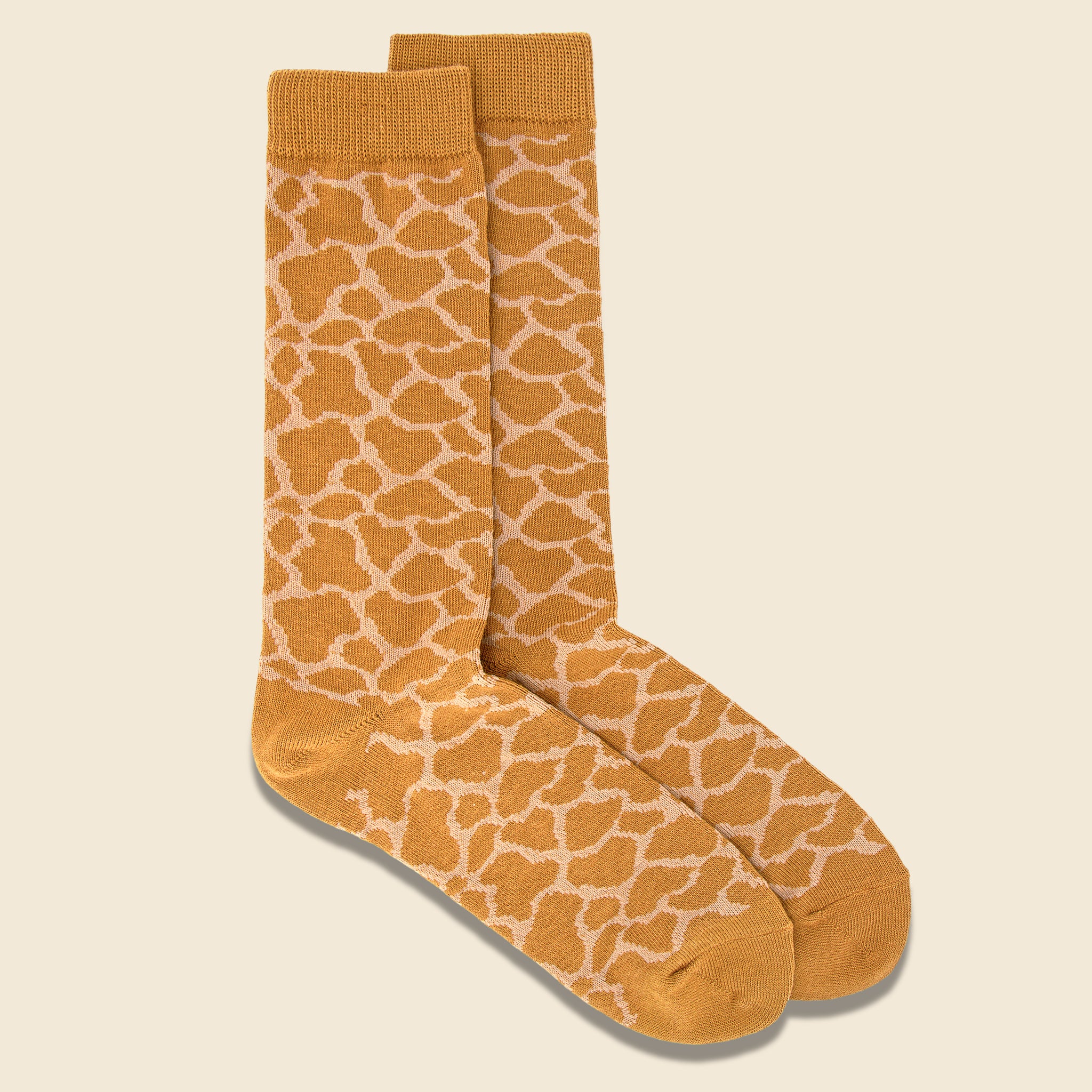 Giraffe Crew Sock - Mustard - Image 2