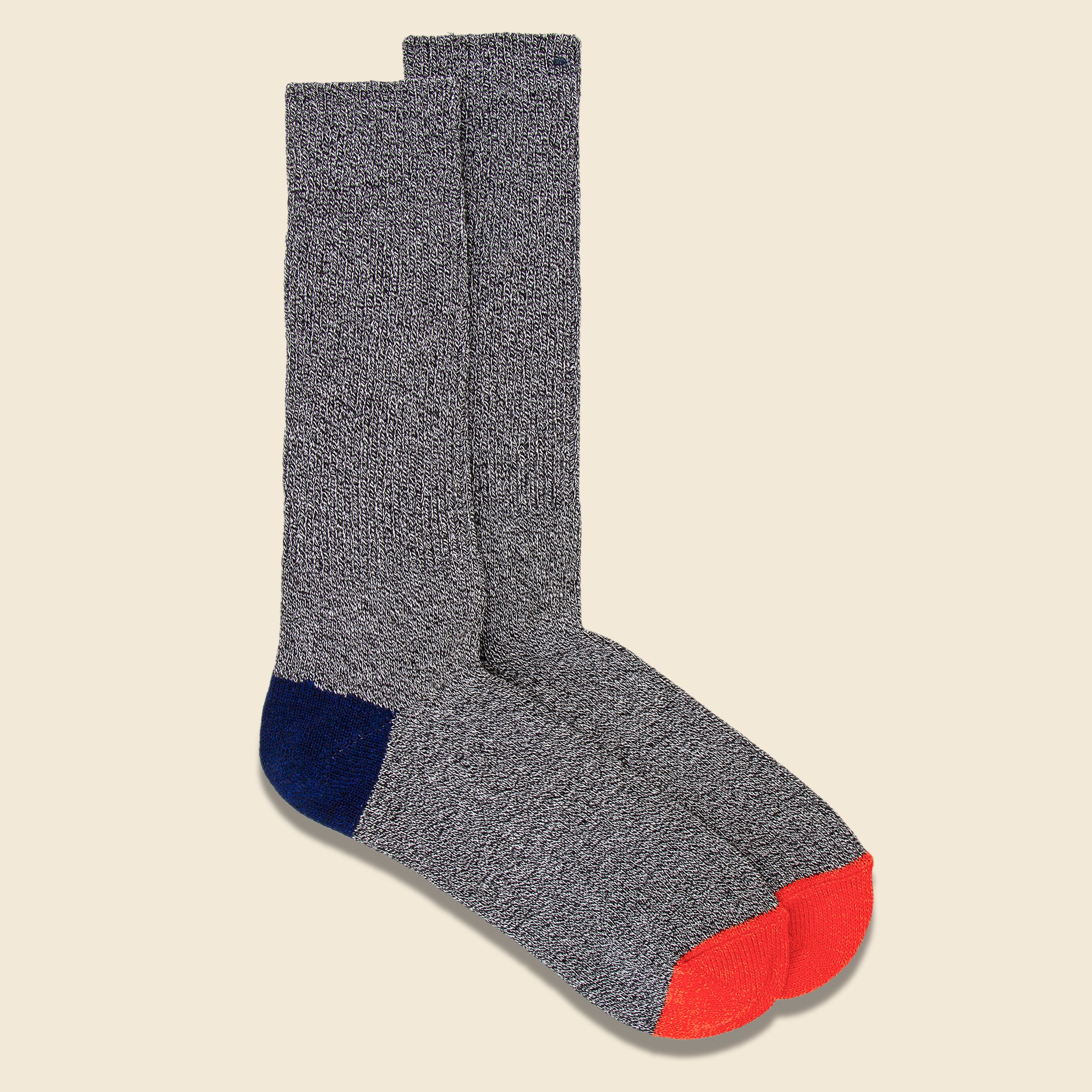 MOC 2 Points Crew Sock - Black Melange - Image 2