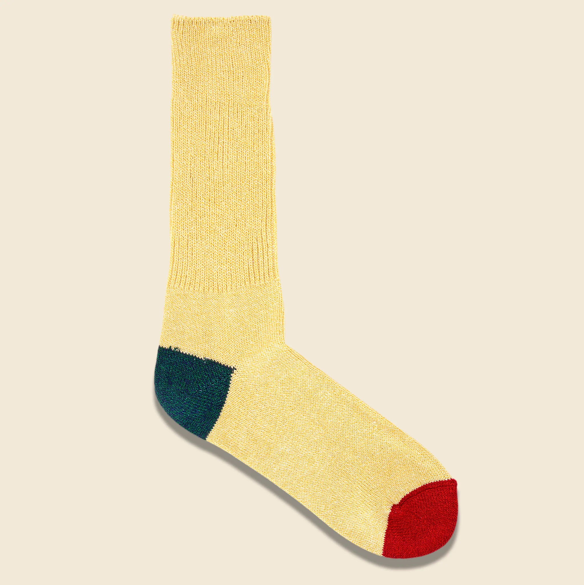 MOC 2 Points Crew Sock - Melange Yellow