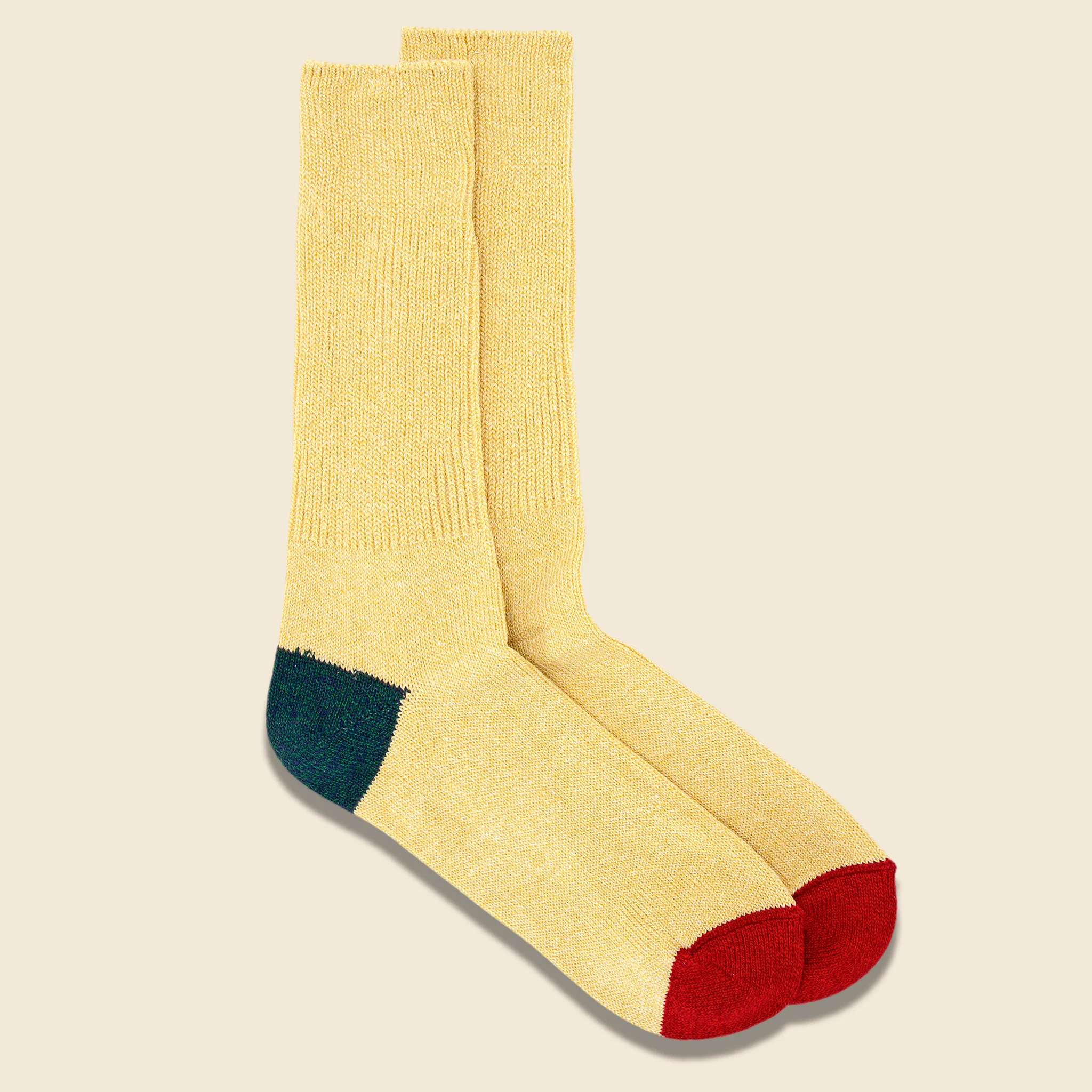 MOC 2 Points Crew Sock - Melange Yellow - Image 2